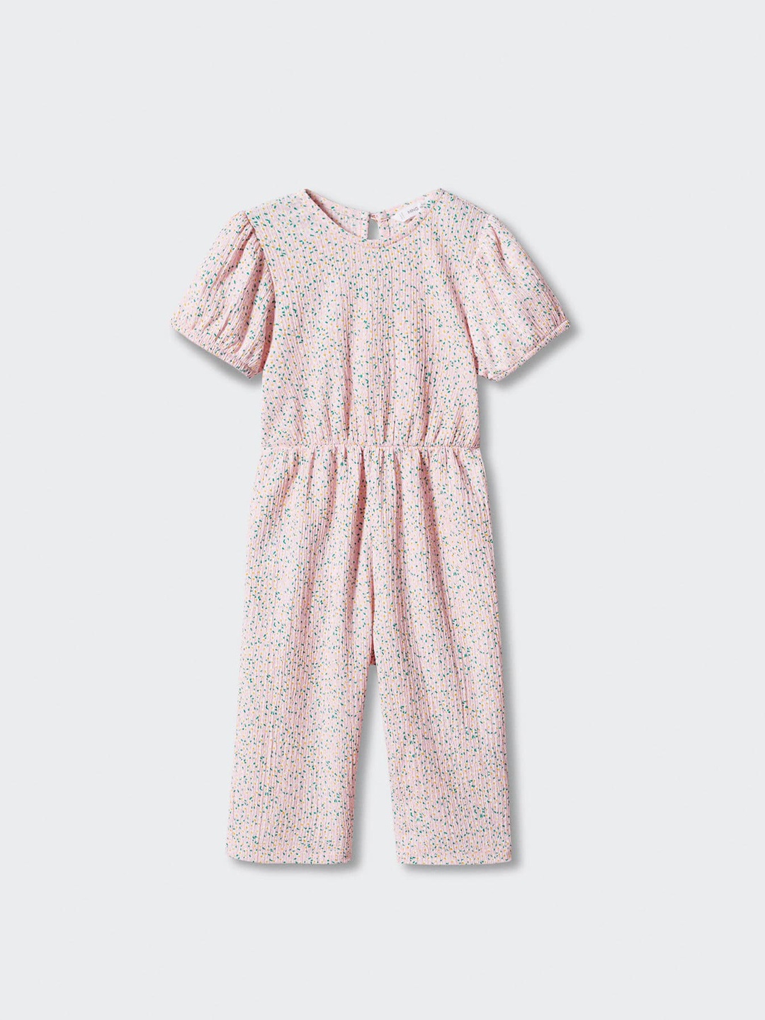 

Mango Kids Girls Printed Gathered Detail Basic Jumpsuit, Pink