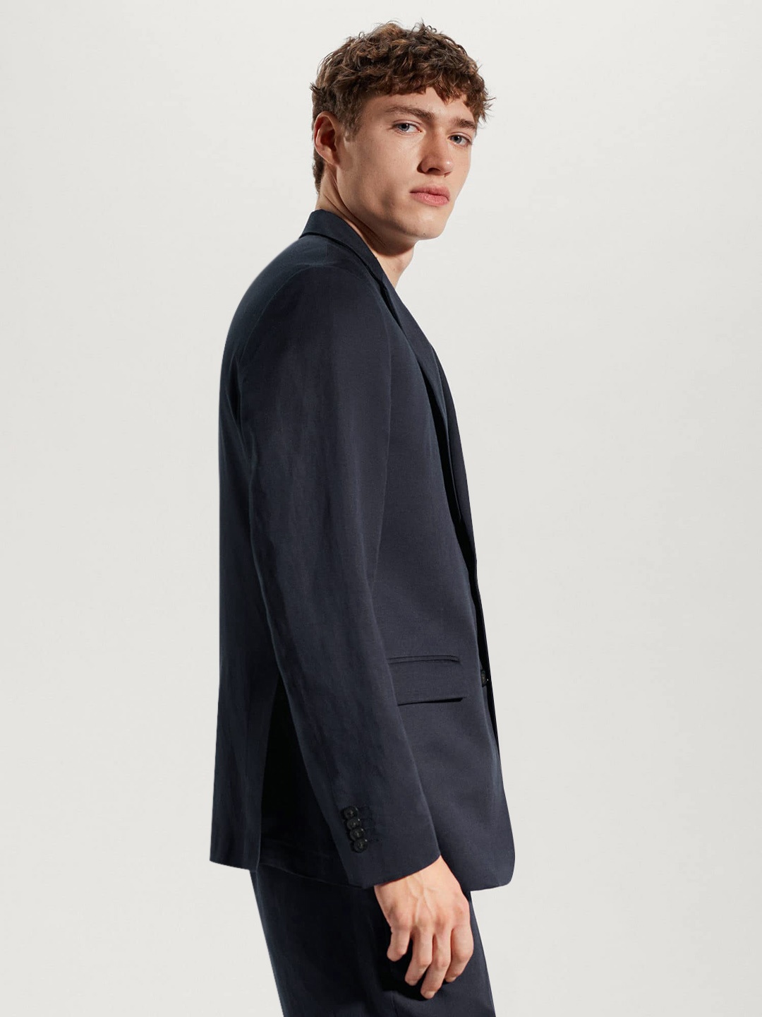 

MANGO MAN Single-Breasted Slim Fit Blazer, Navy blue