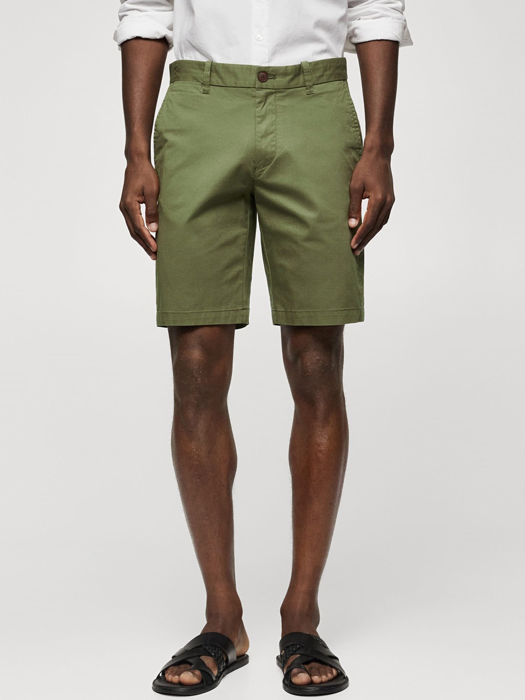 

MANGO MAN Slim Fit Chino Bermuda shorts, Olive