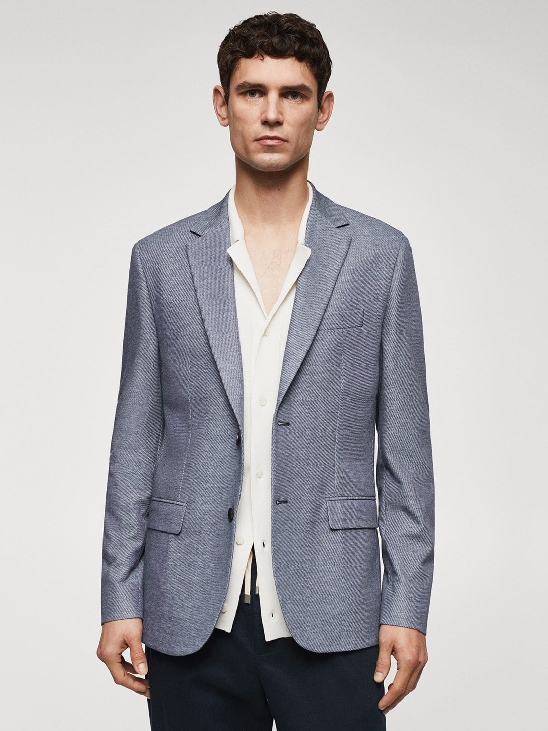 

MANGO MAN Slim Fit Single-Breasted Blazer, Blue