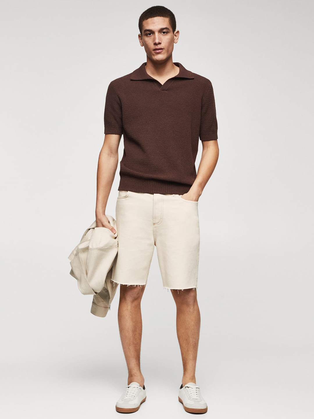 

MANGO MAN Men Shorts, Cream