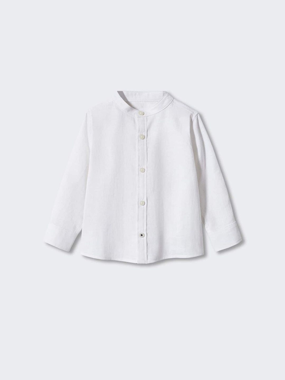 

Mango Kids Boys Mandarin Collar Regular Fit Linen Cotton Casual Shirt, White