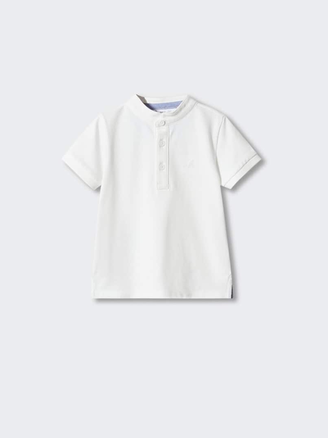 

Mango Kids Boys Mandarin Collar Pure Cotton T-shirt, White