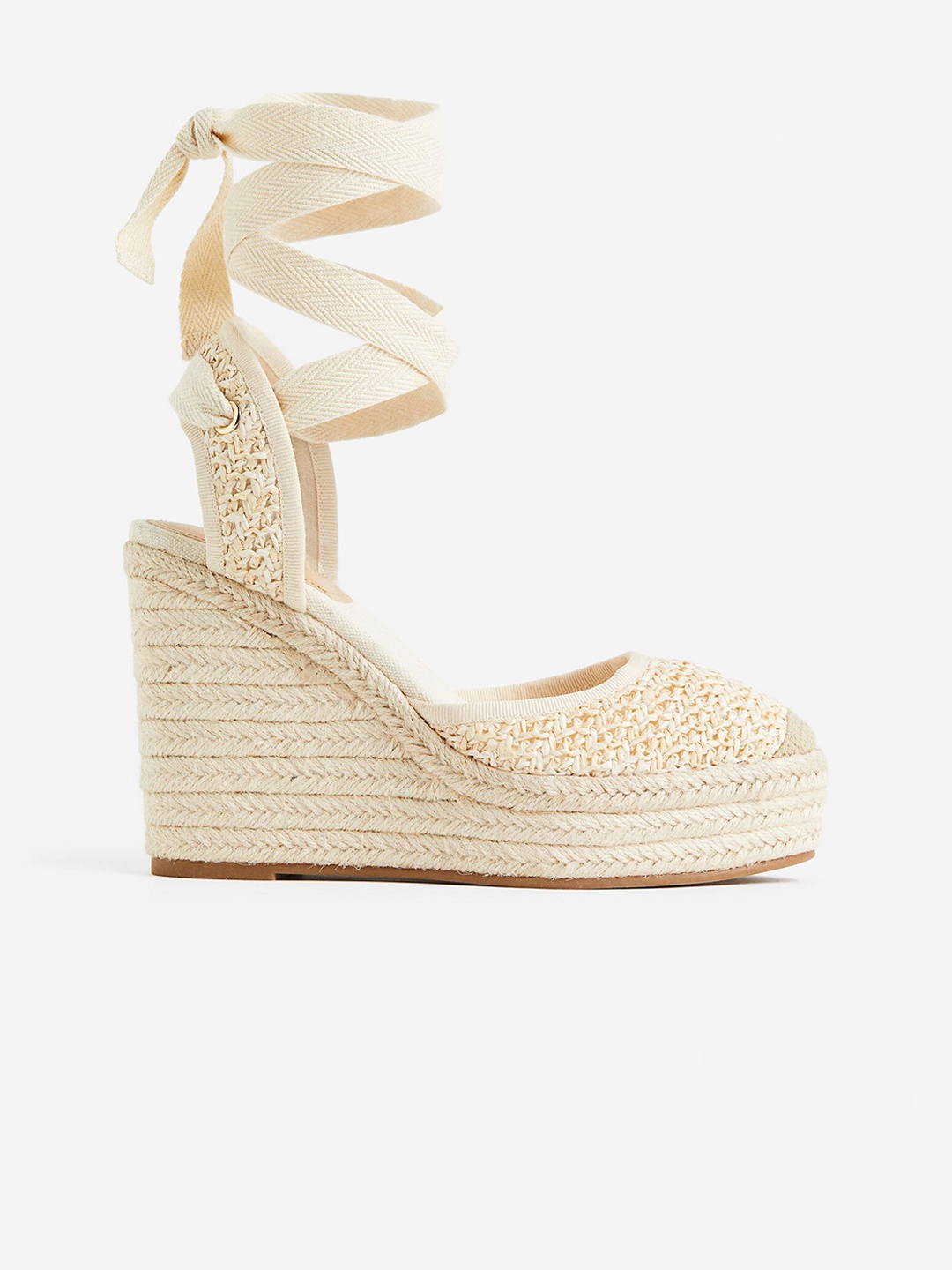 

H&M Wedge-Heeled Espadrilles, Beige