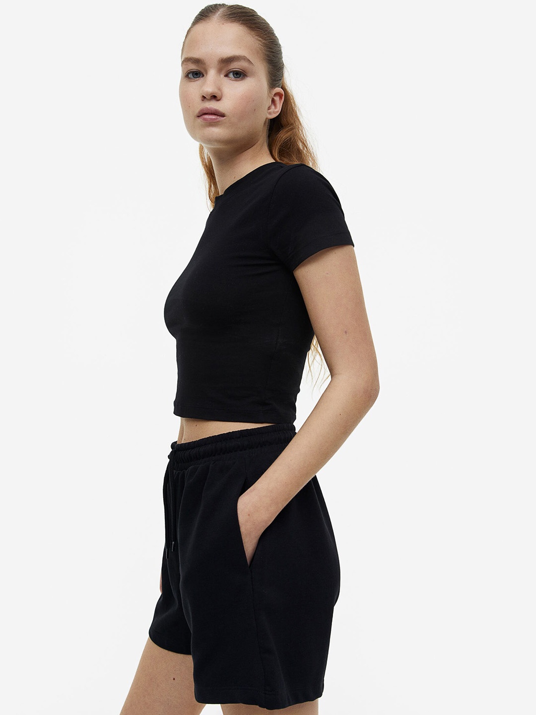 

H&M Women Sweatshirt Shorts, Black