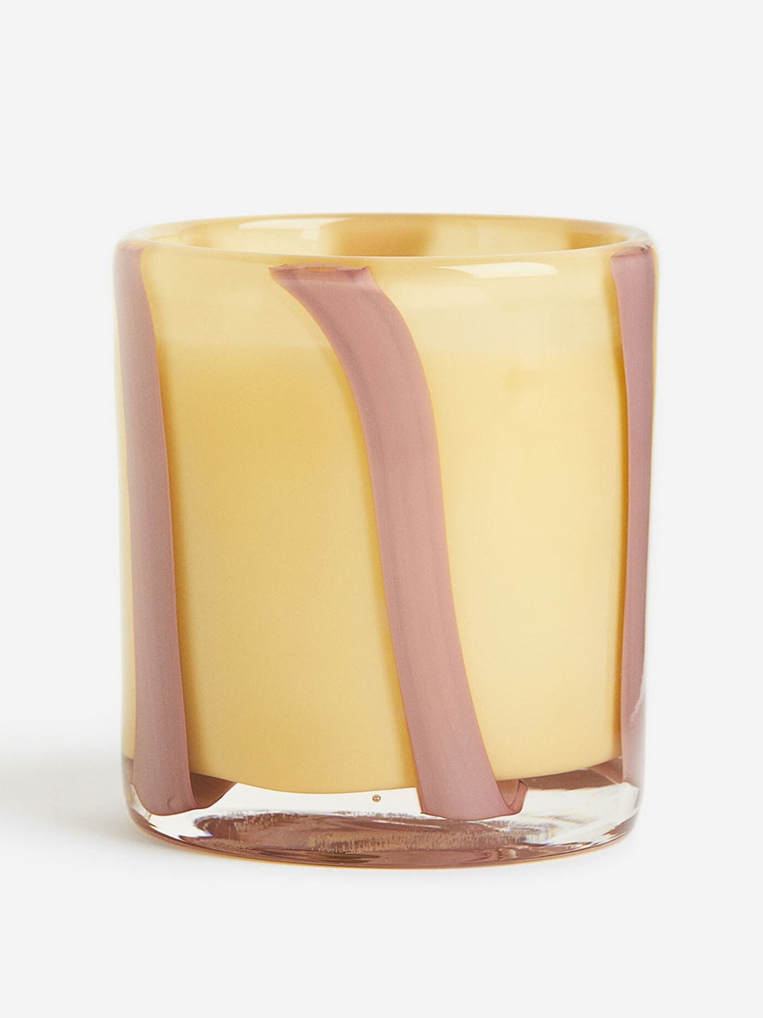 

H&M Yellow Scented Candle In Glass Holder