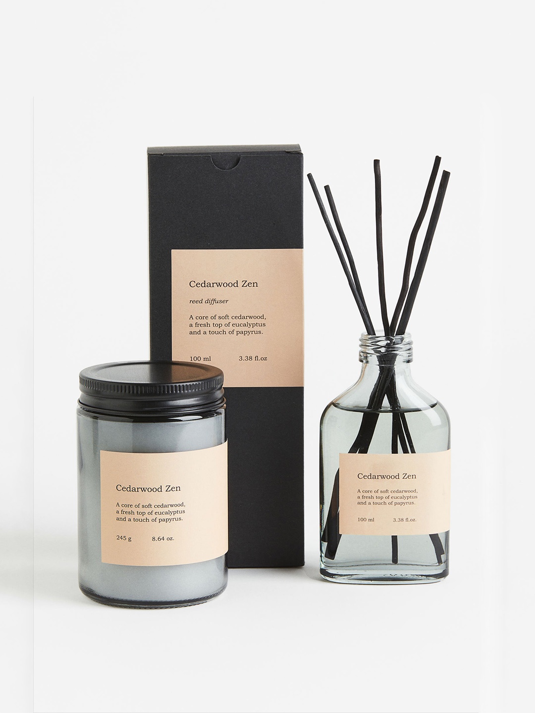 

H&M Grey Scented Candle In Glass Jar