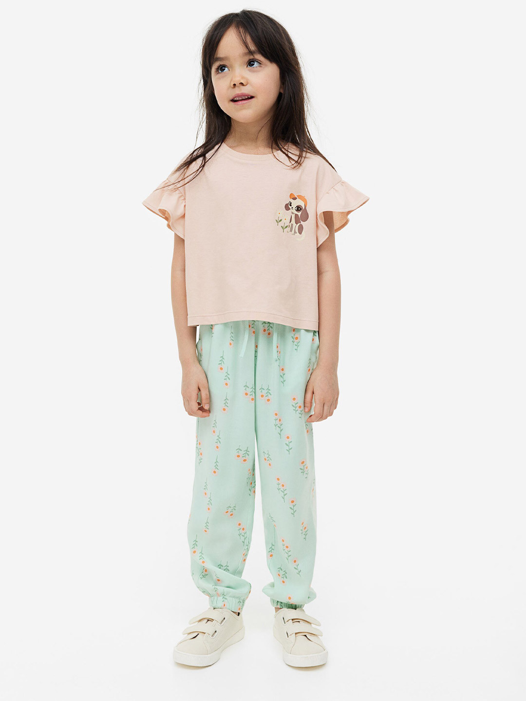 

H&M Girls 2-Piece Top and Joggers Set, Pink