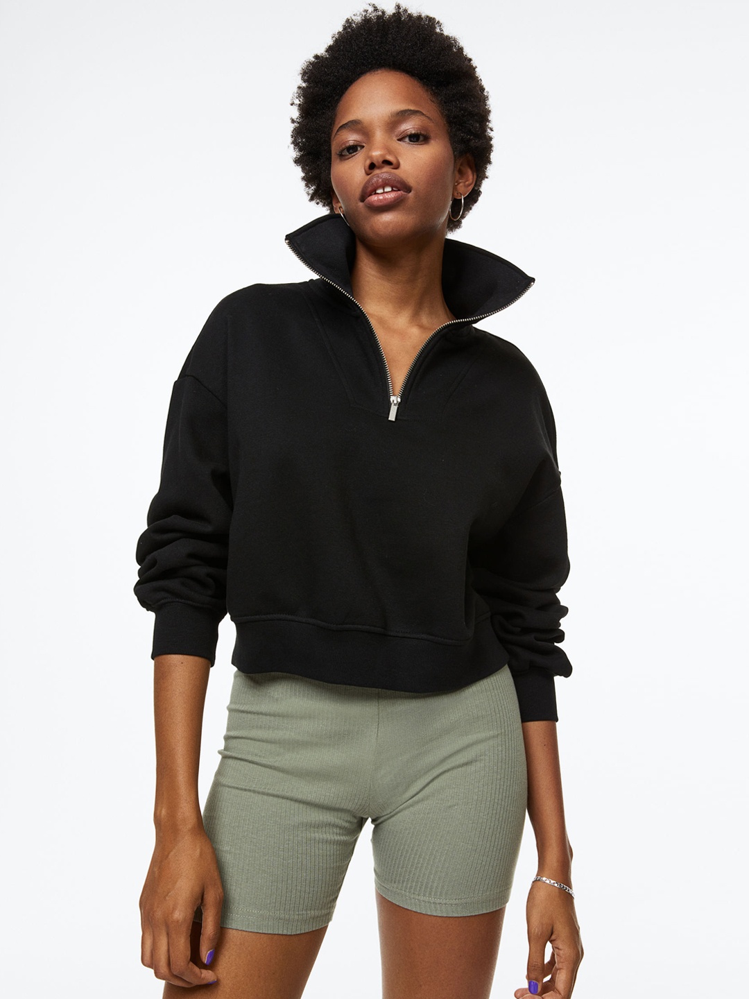 

H&M Women 2-Pack Cotton Cycling Shorts, Olive