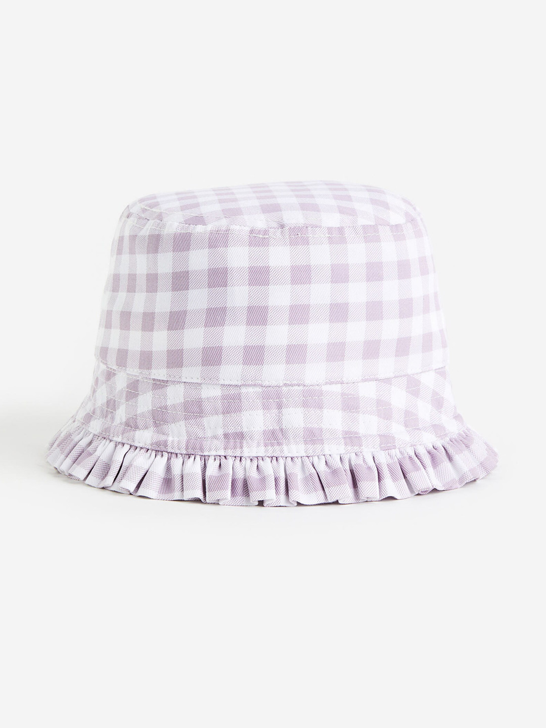 

H&M Girls Frill-Trimmed Pure Cotton Bucket Hat, White