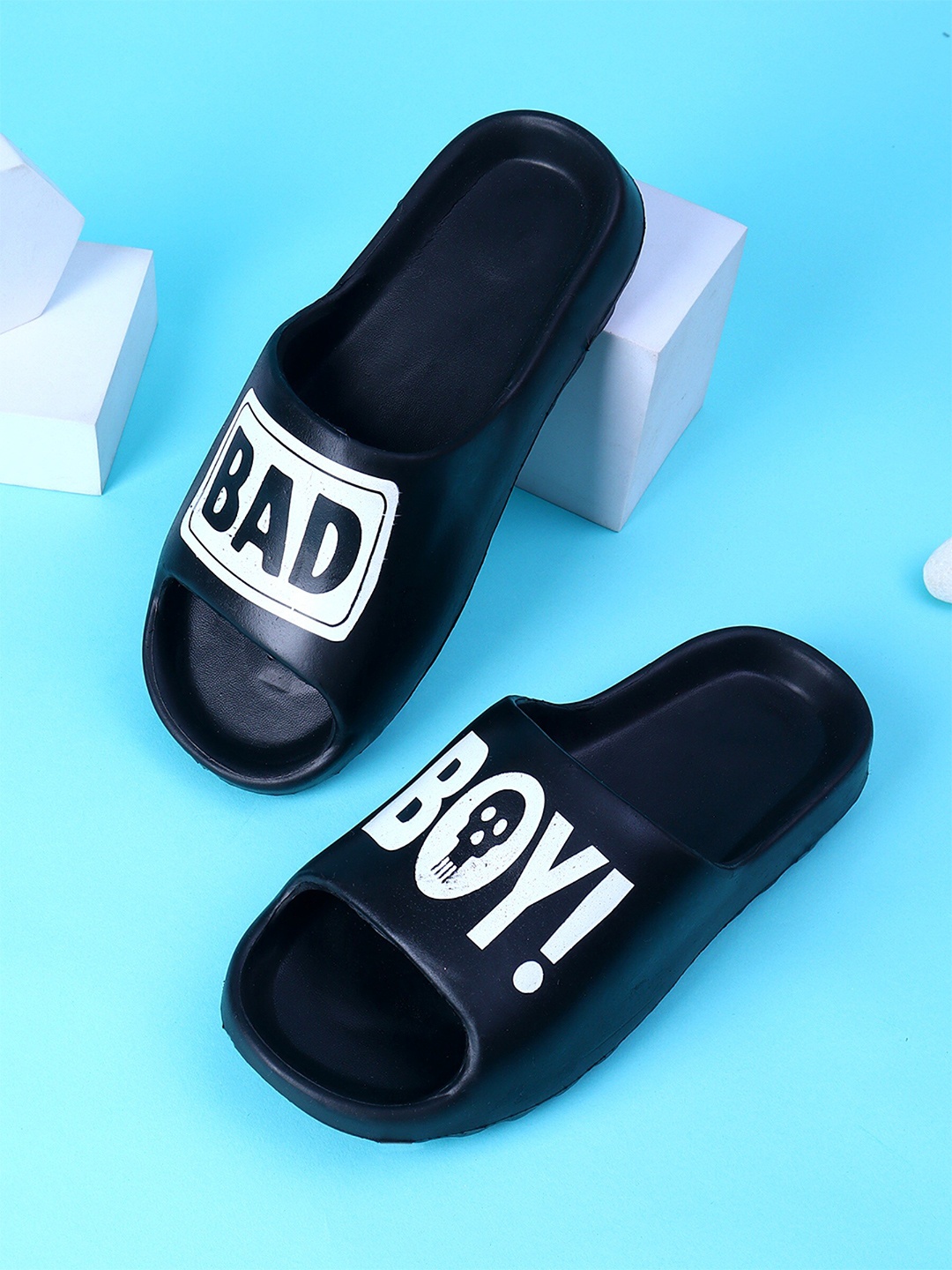 

Pampy Angel Men YEE-BadBoy Printed Croslite Sliders, Black