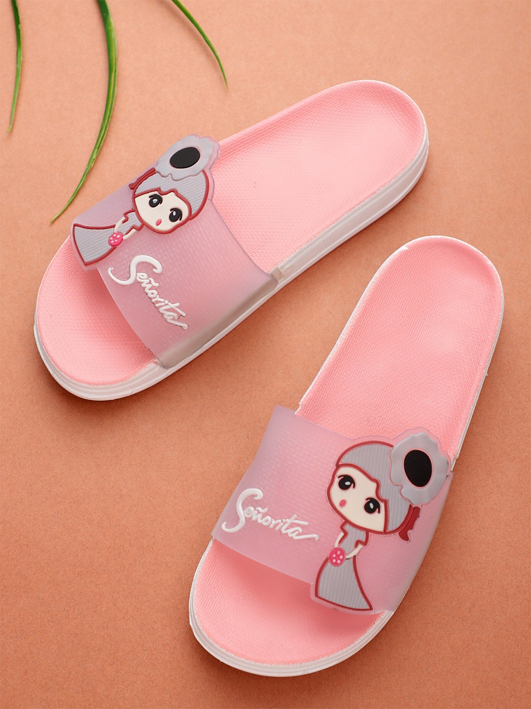 

Pampy Angel Women Senorita Printed Croslite Sliders, Pink