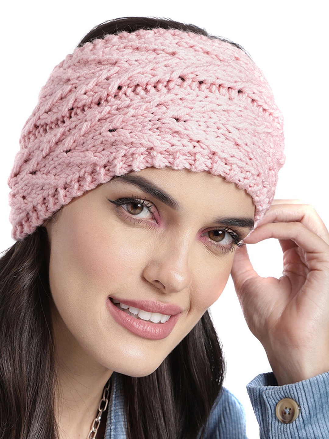 

Magic Needles Women Self-Design Woven Headband, Pink