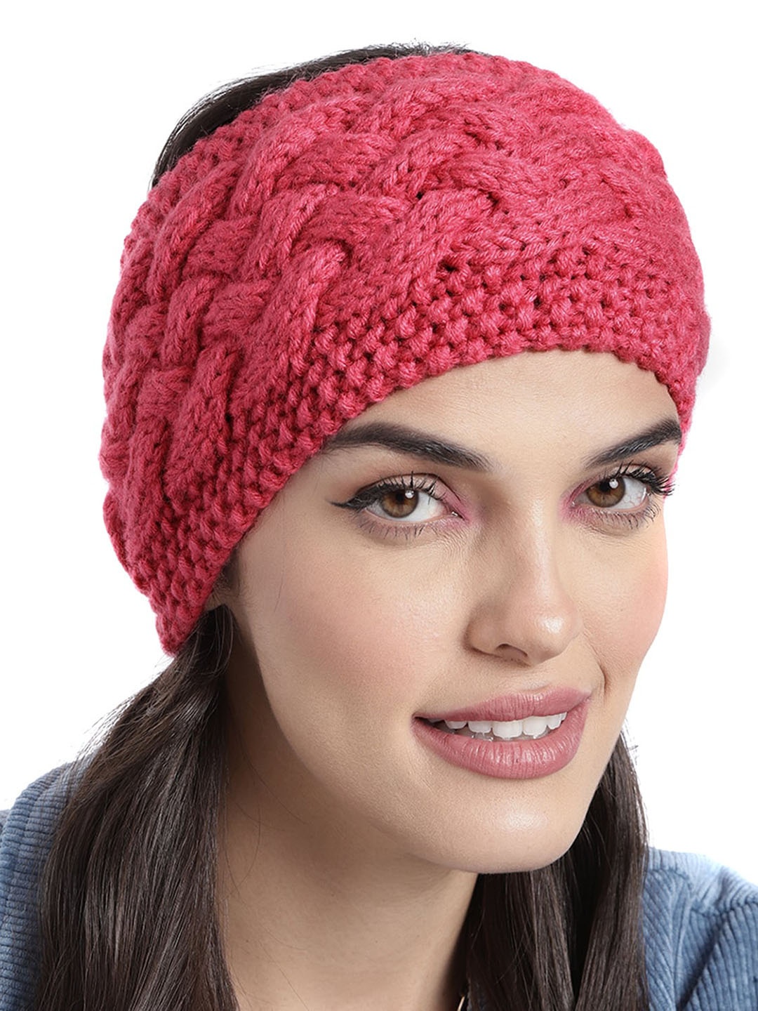 

Magic Needles Cable Criss Cross Woven Chill Wrap Headband, Coral