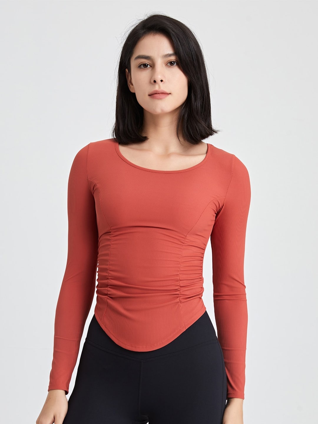 

JC Collection Round Neck Long Sleeves Top, Red