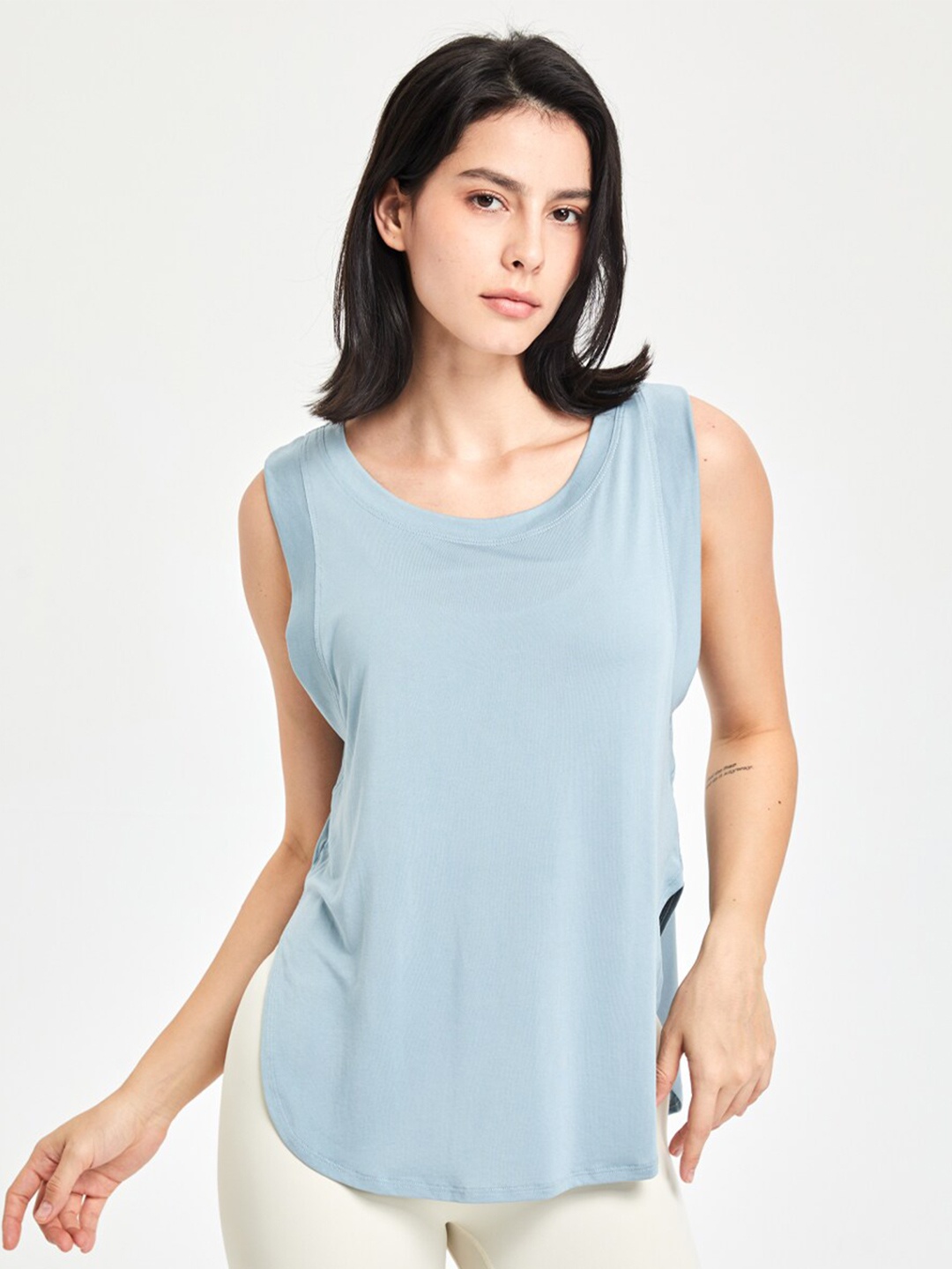 

JC Collection Round Neck Sleeveless Regular Top, Blue