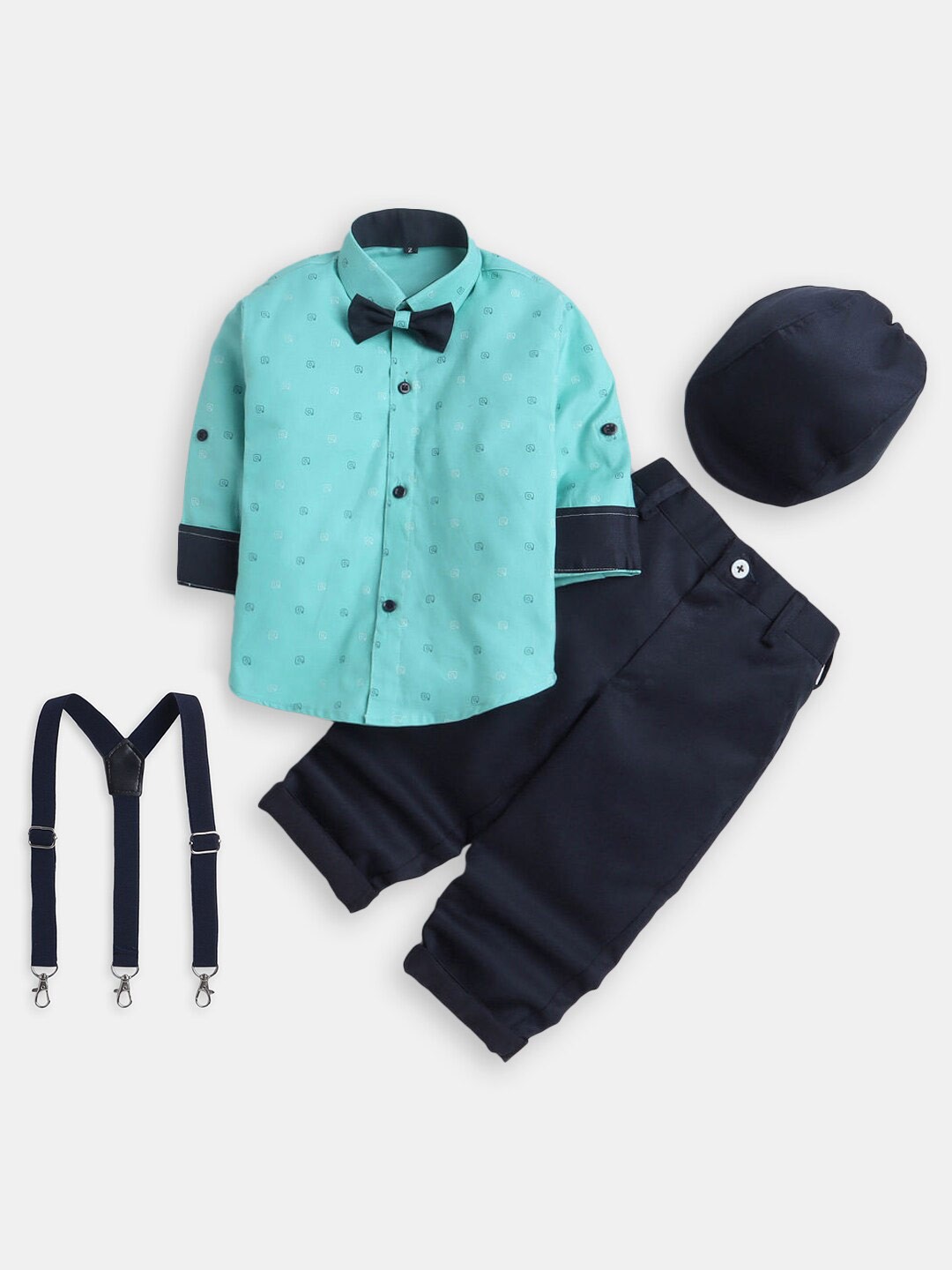 

Hopscotch Boys Printed Shirt with Trousers, Blue
