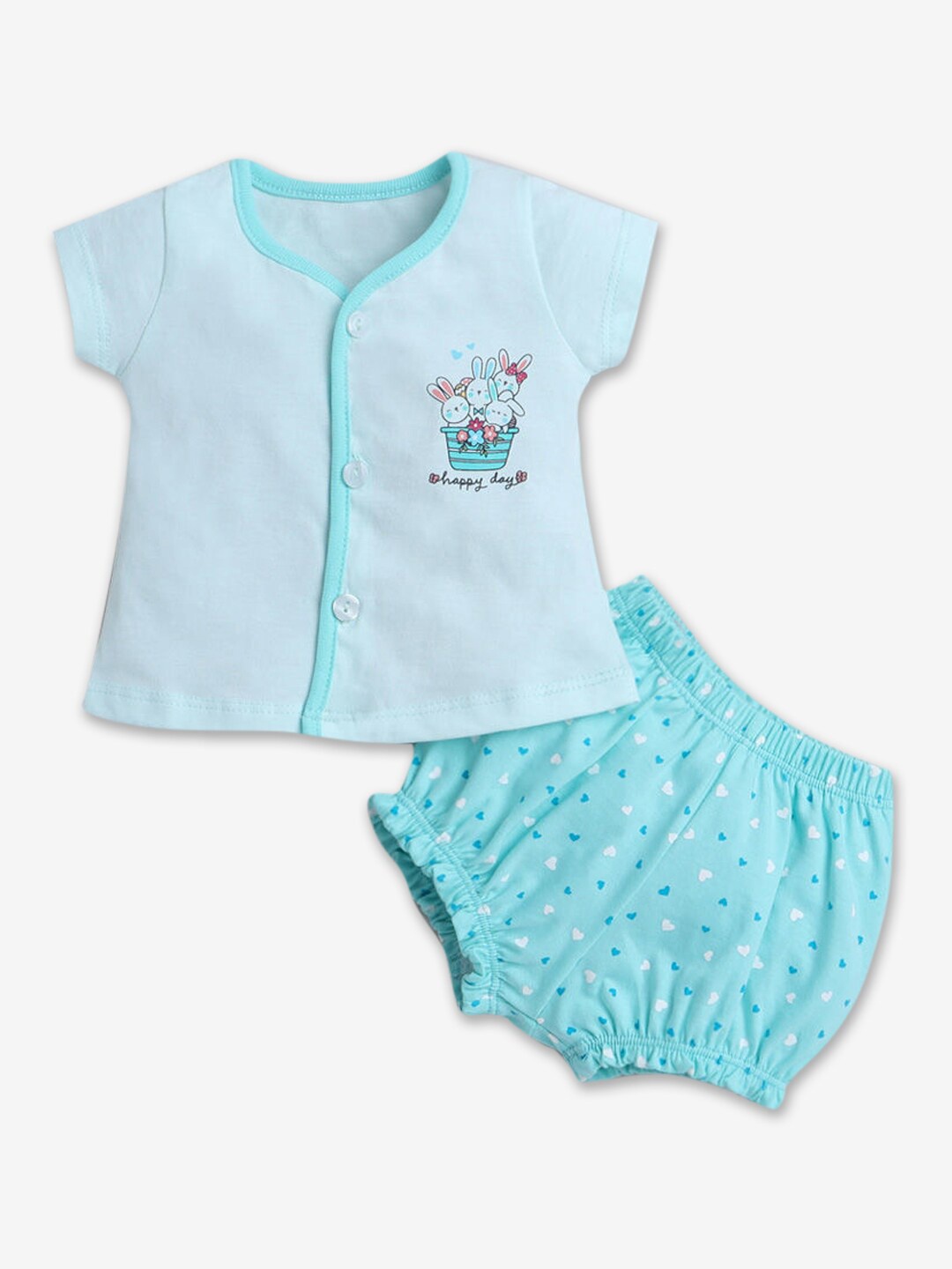 

Hopscotch Infants Printed Cotton Shirt With Shorts Set, Blue