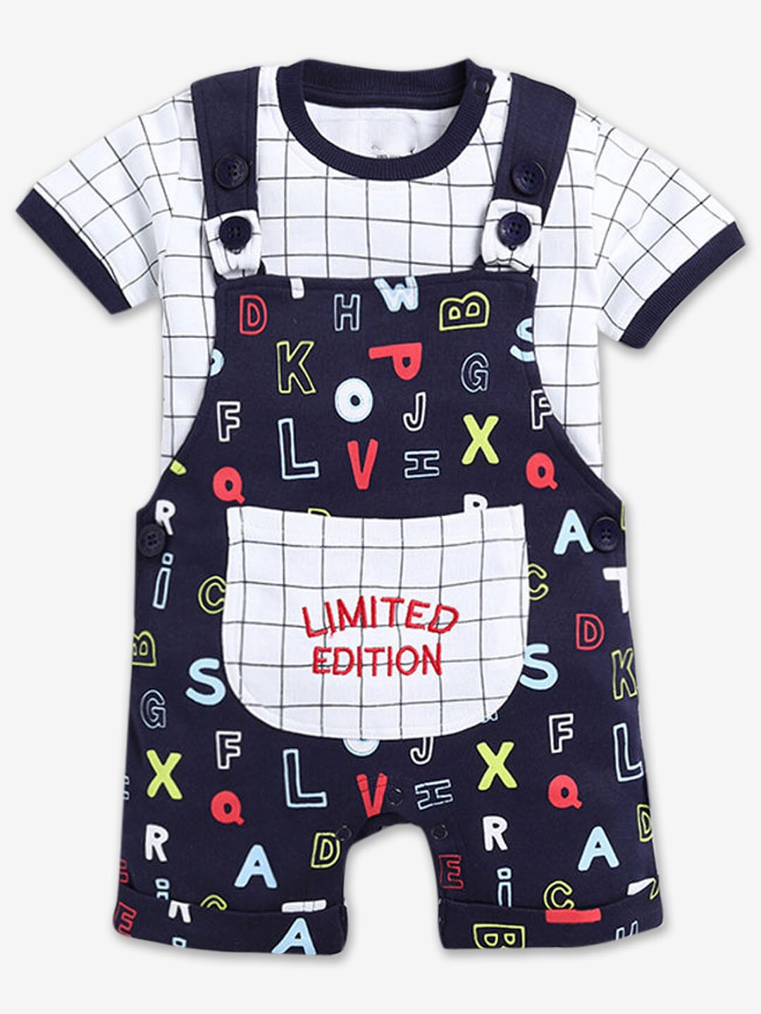 

Hopscotch Boys Printed Overalls, Blue