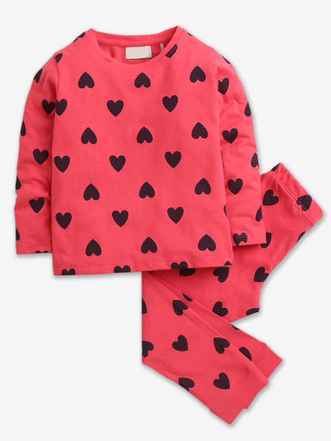 

Hopscotch Girls Printed Pure Cotton T-Shirt with Pyjamas, Pink