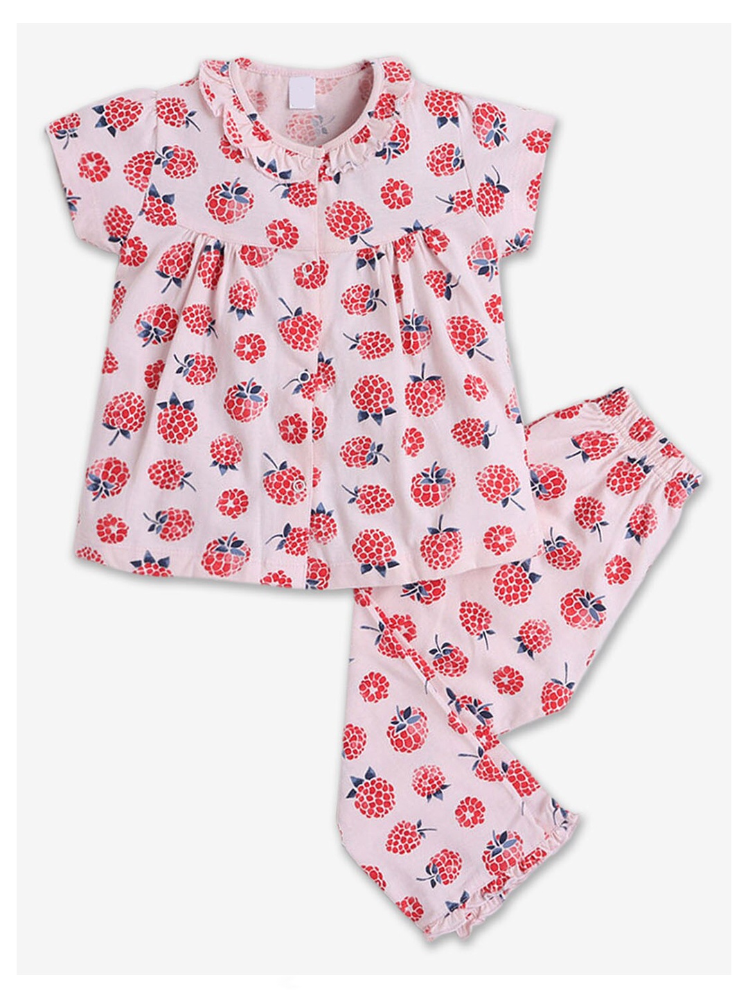 

Hopscotch Girls Printed Pure Cotton Shirt with Pyjamas, Pink