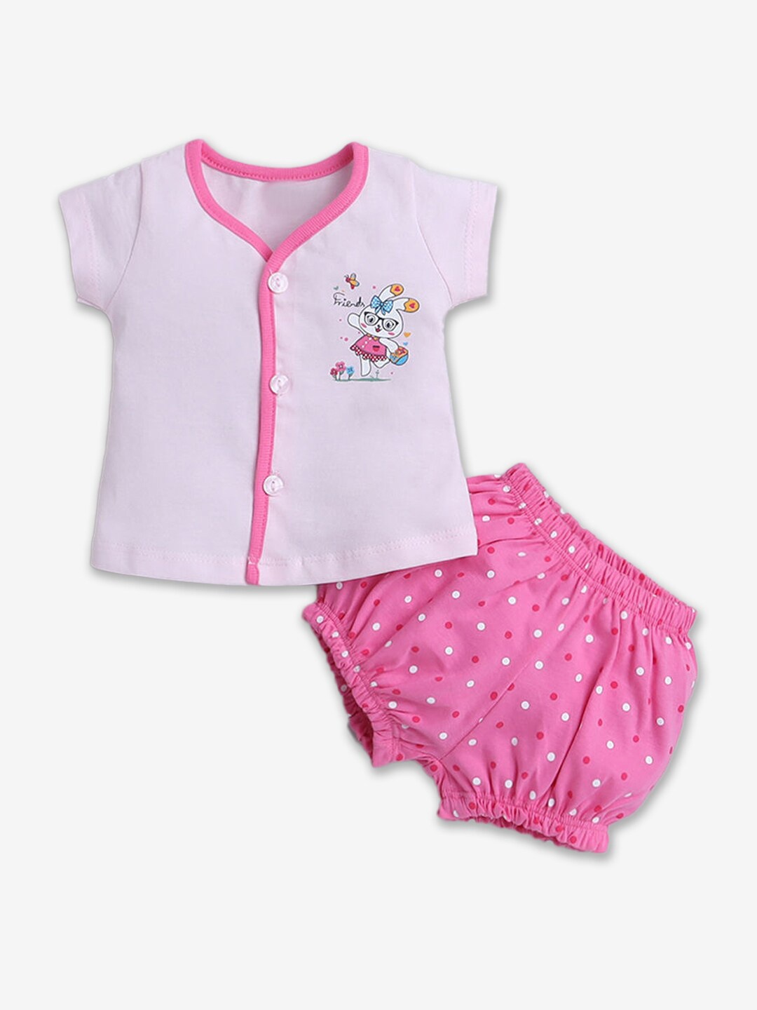 

Hopscotch Infants Printed Pure Cotton Shirt with Shorts, Pink