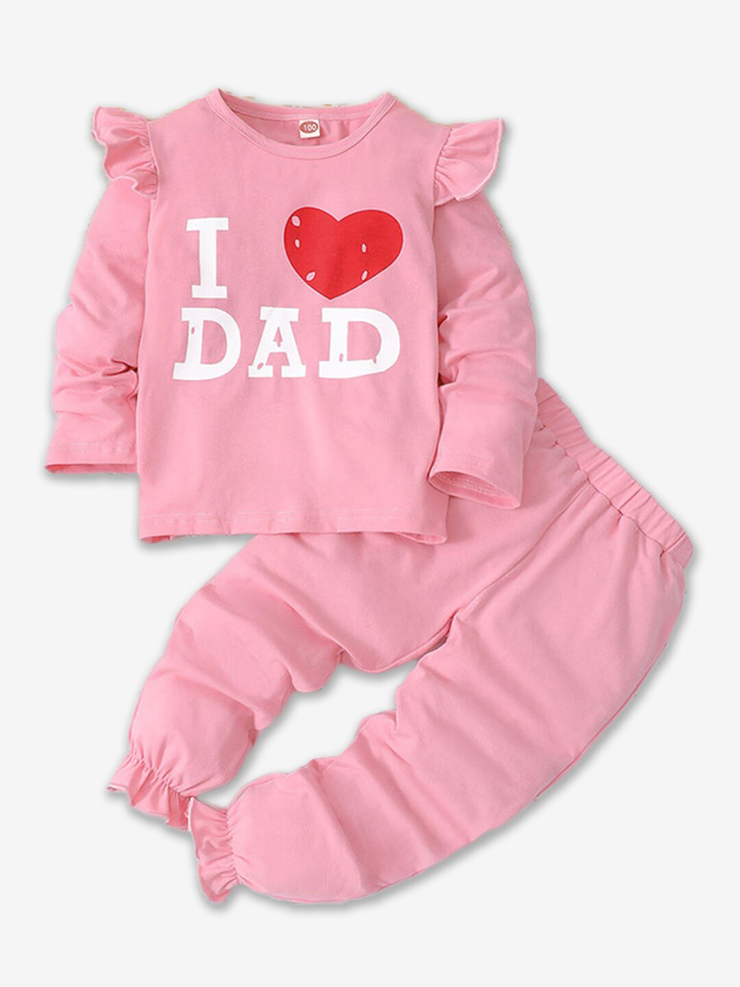 

Hopscotch Girls Printed Top with Trousers, Pink