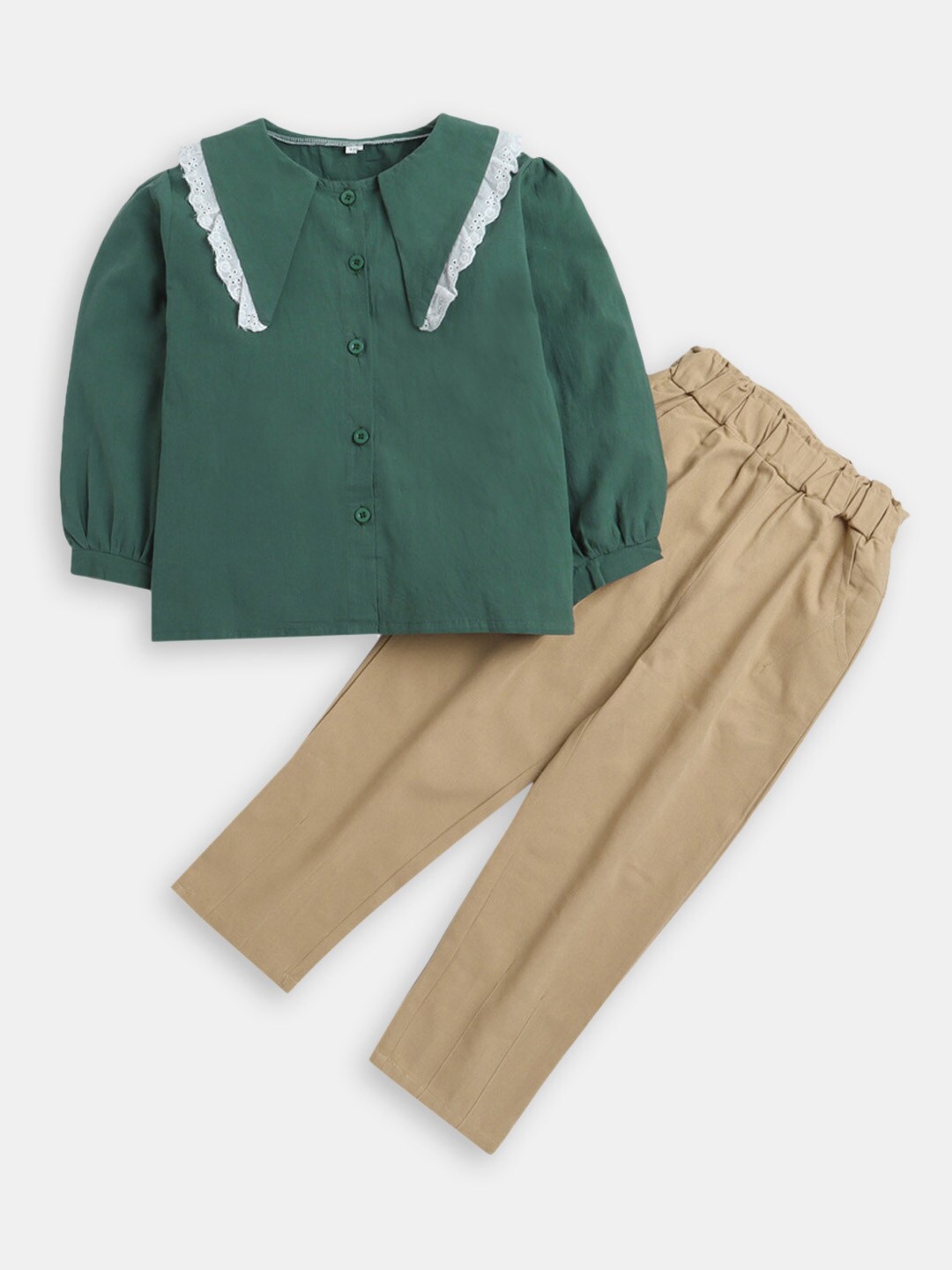 

Hopscotch Girls Top With Trousers Set, Green