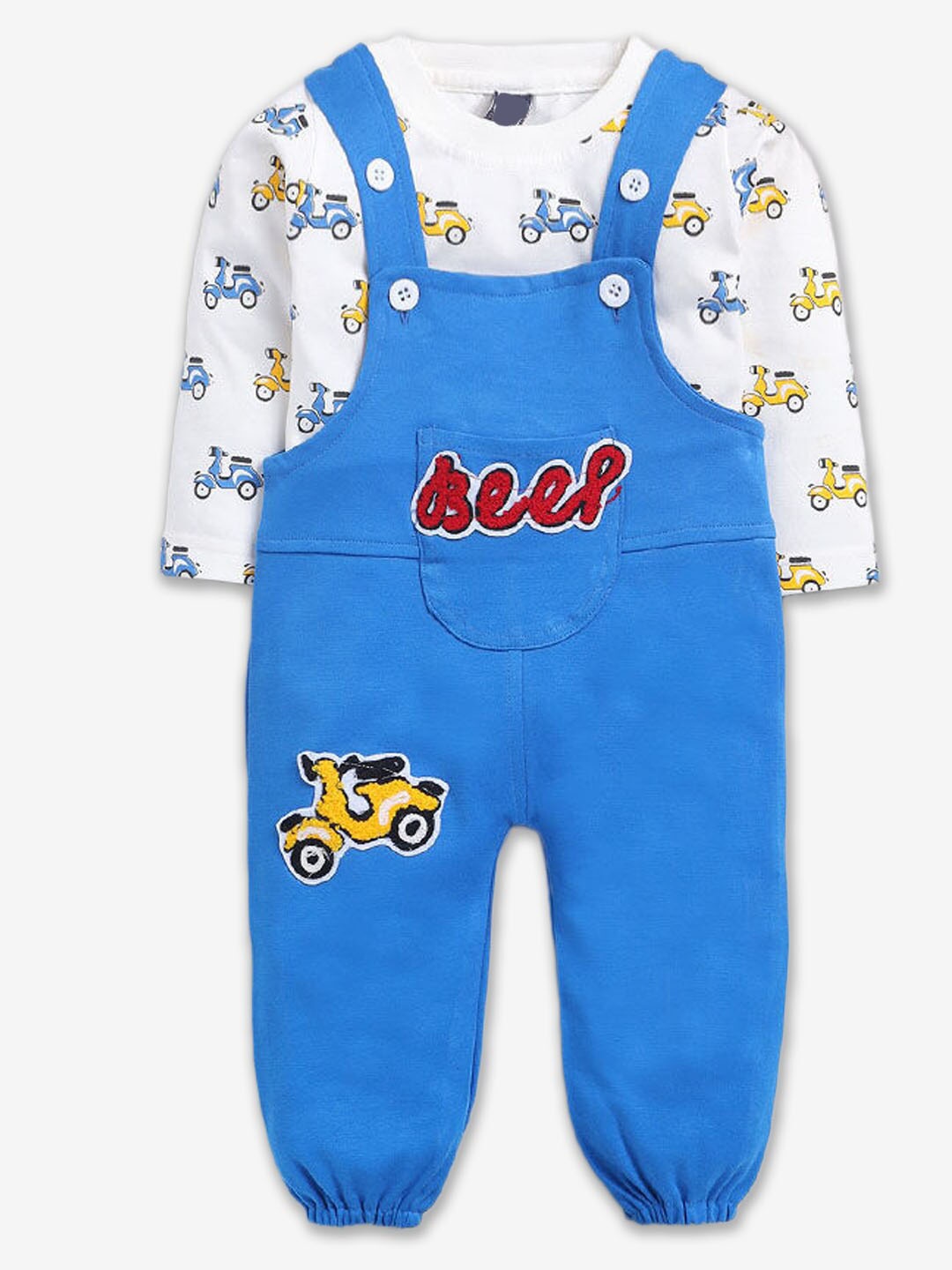 

Hopscotch Boys Printed Overalls, Blue