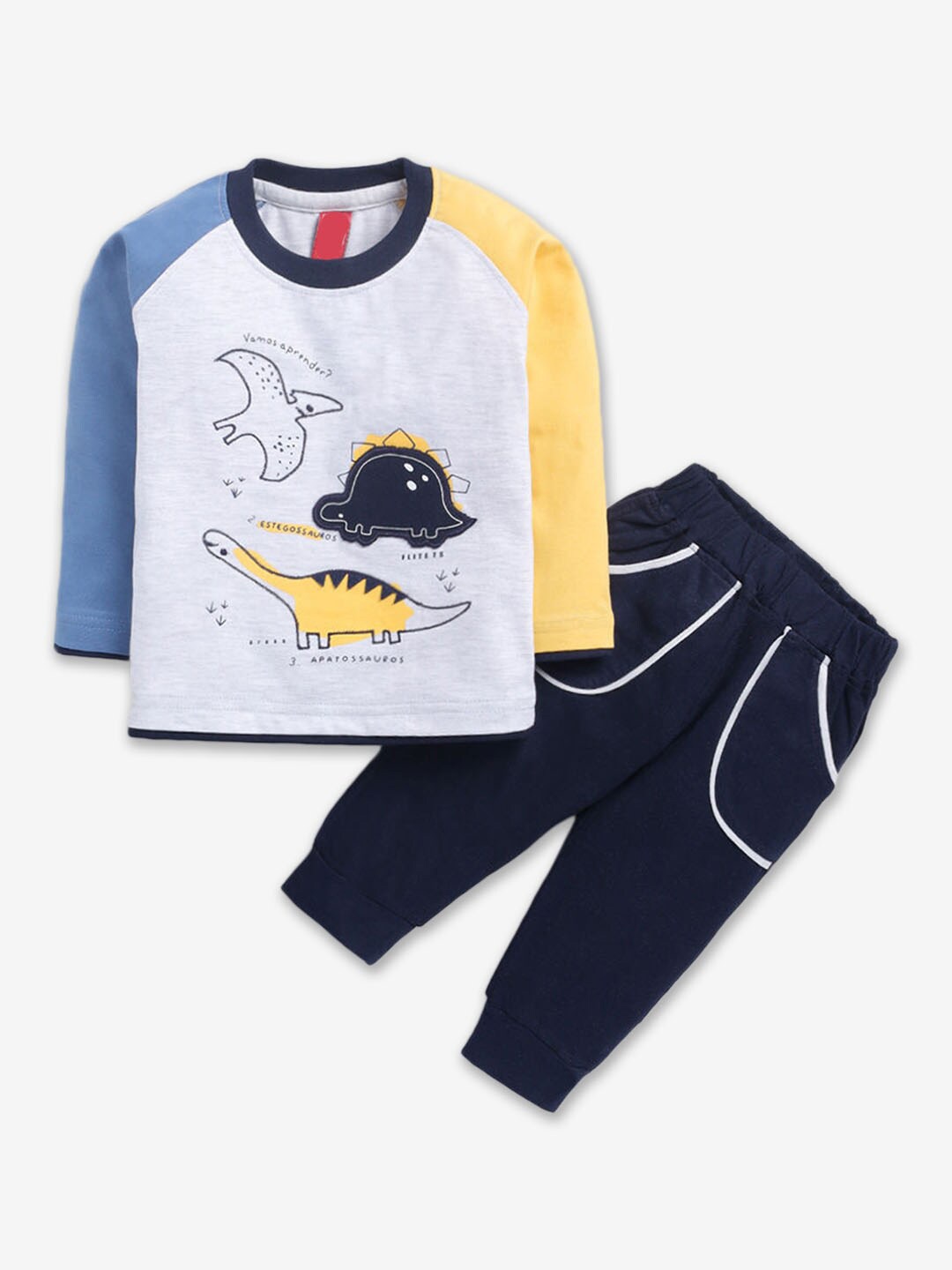 

Hopscotch Boys Printed Cotton T-shirt With Pyjamas, White