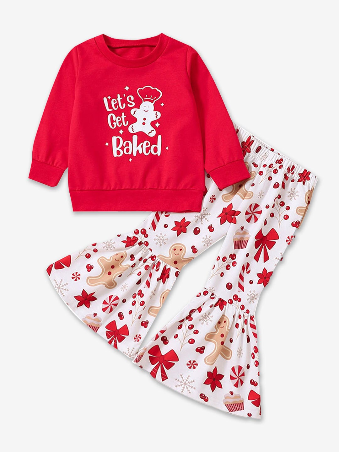 

Hopscotch Girls Printed T-shirt with Trousers, Red