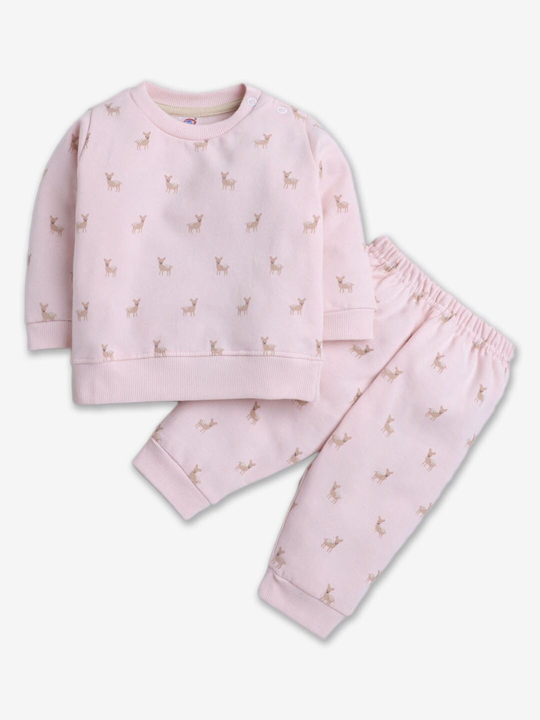 

Hopscotch Infant Boys Printed Pure Cotton T-shirt With Trousers, Pink