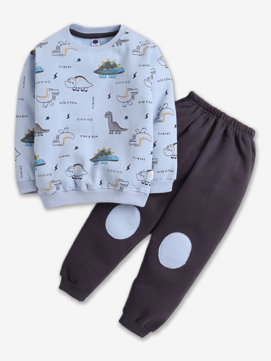 

Hopscotch Boys Printed Pure Cotton T-shirt With Trousers, White