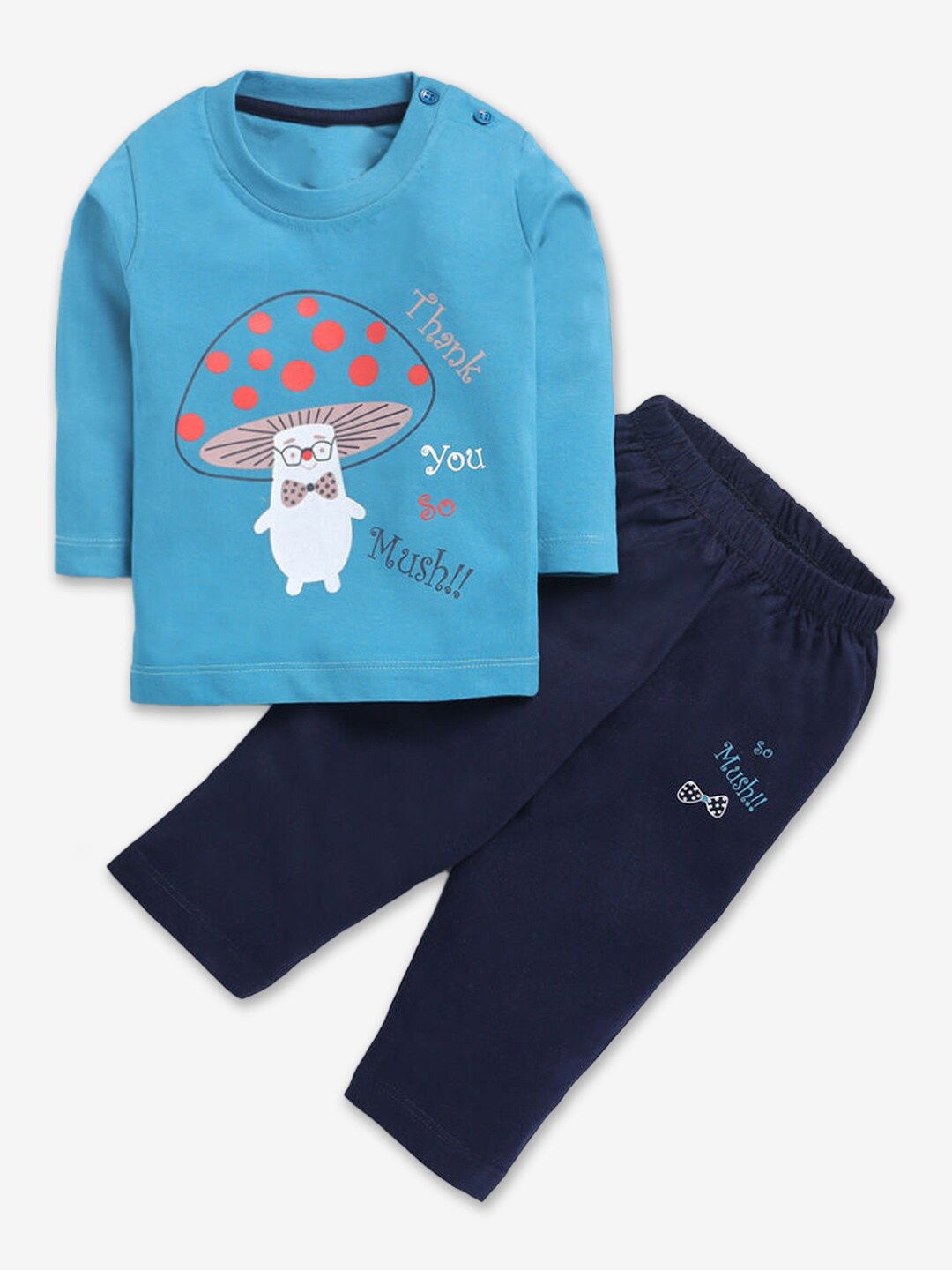 

Hopscotch Infants Boys Printed Cotton T-shirt with Trousers, Blue