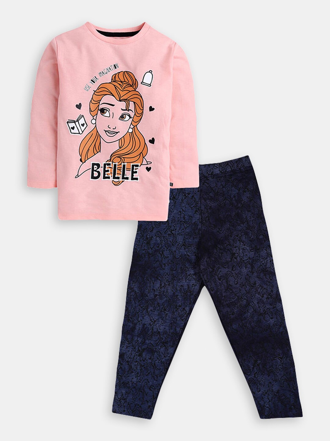 

Hopscotch Girls Printed T-shirt with Leggings, Pink