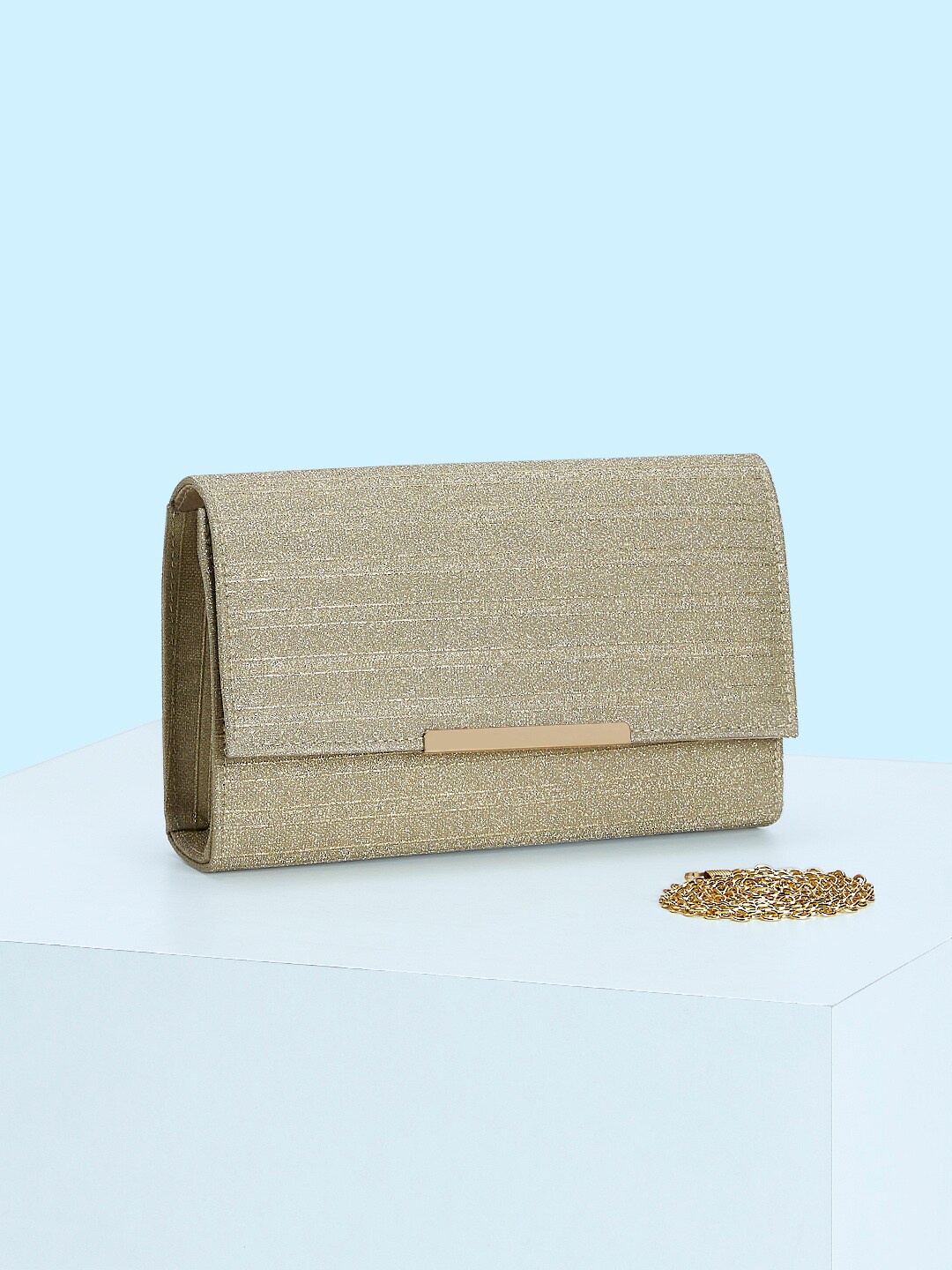 

Forever Glam by Pantaloons Textured Envelope Clutch, Gold