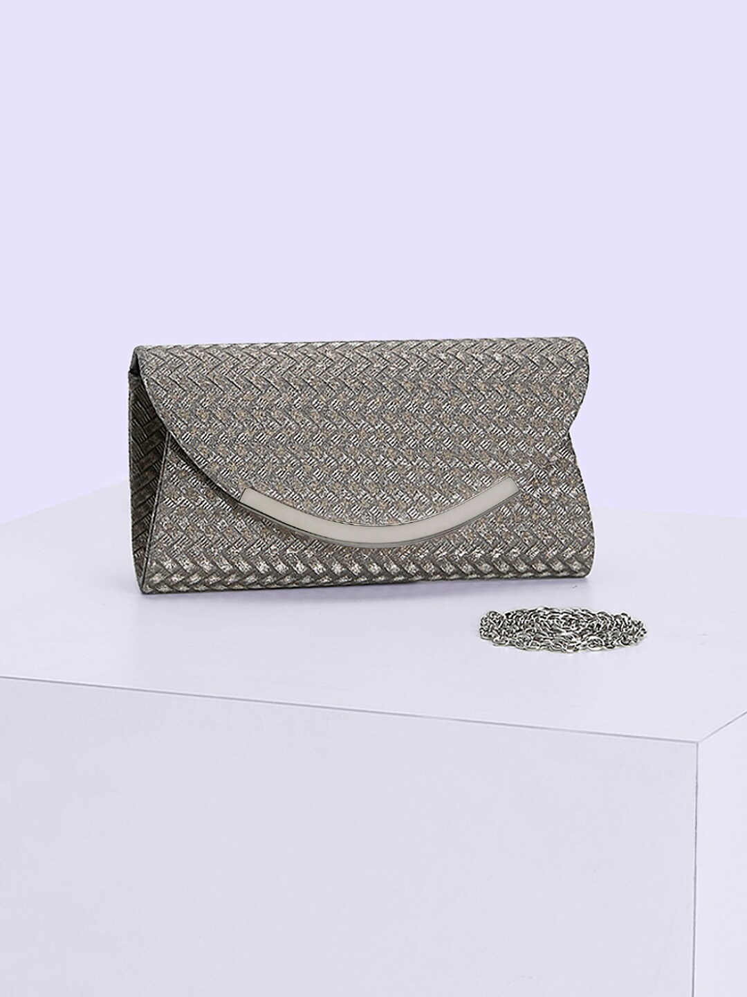 

Forever Glam by Pantaloons Textured Envelope Clutch, Silver