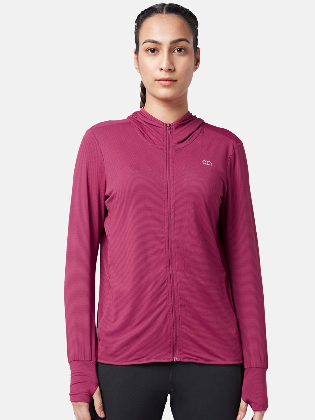 

Ajile by Pantaloons Hooded Sporty Jacket, Magenta