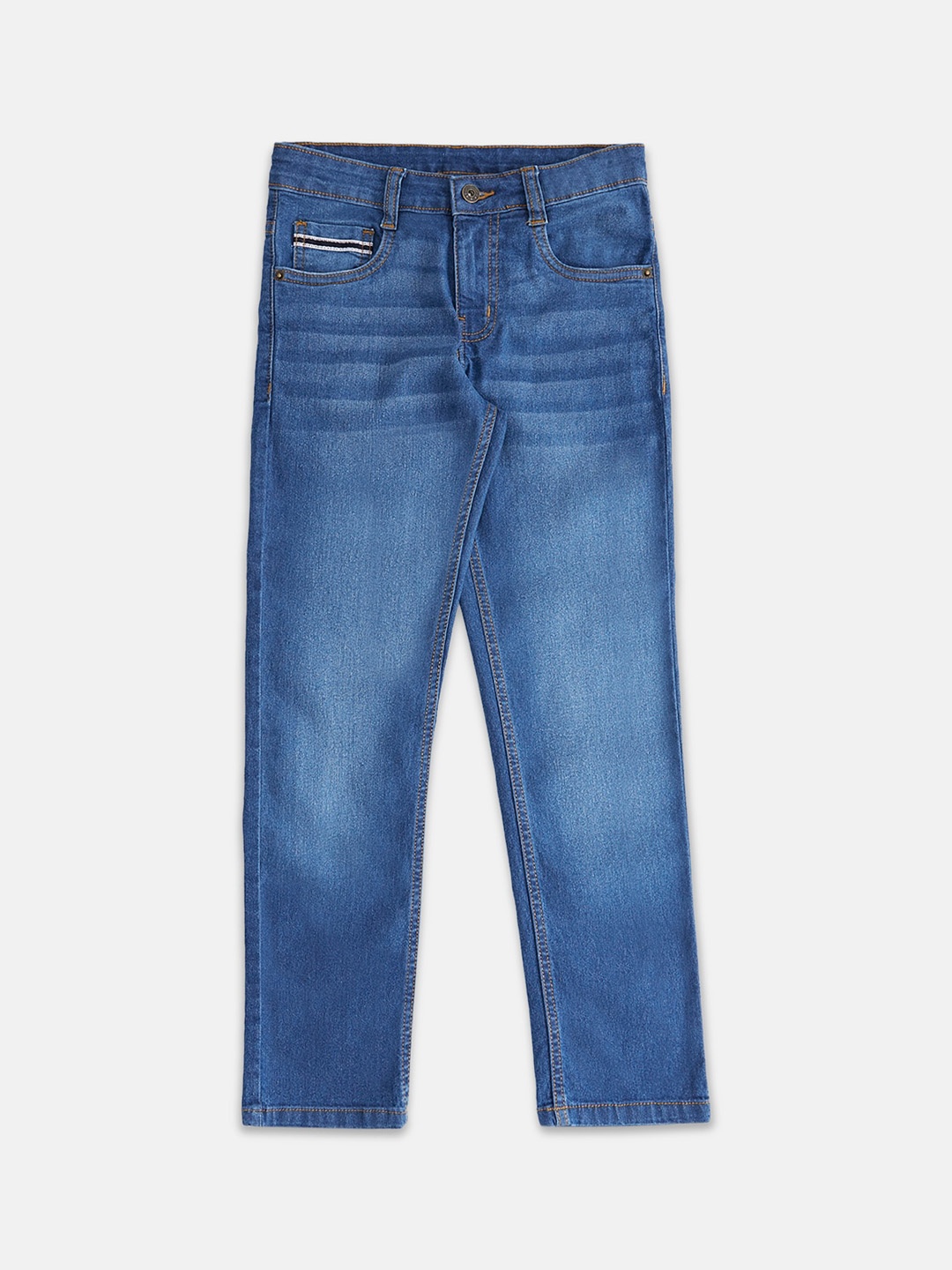 

Pantaloons Junior Boys Mid Top Light Fade Cotton Jeans, Blue