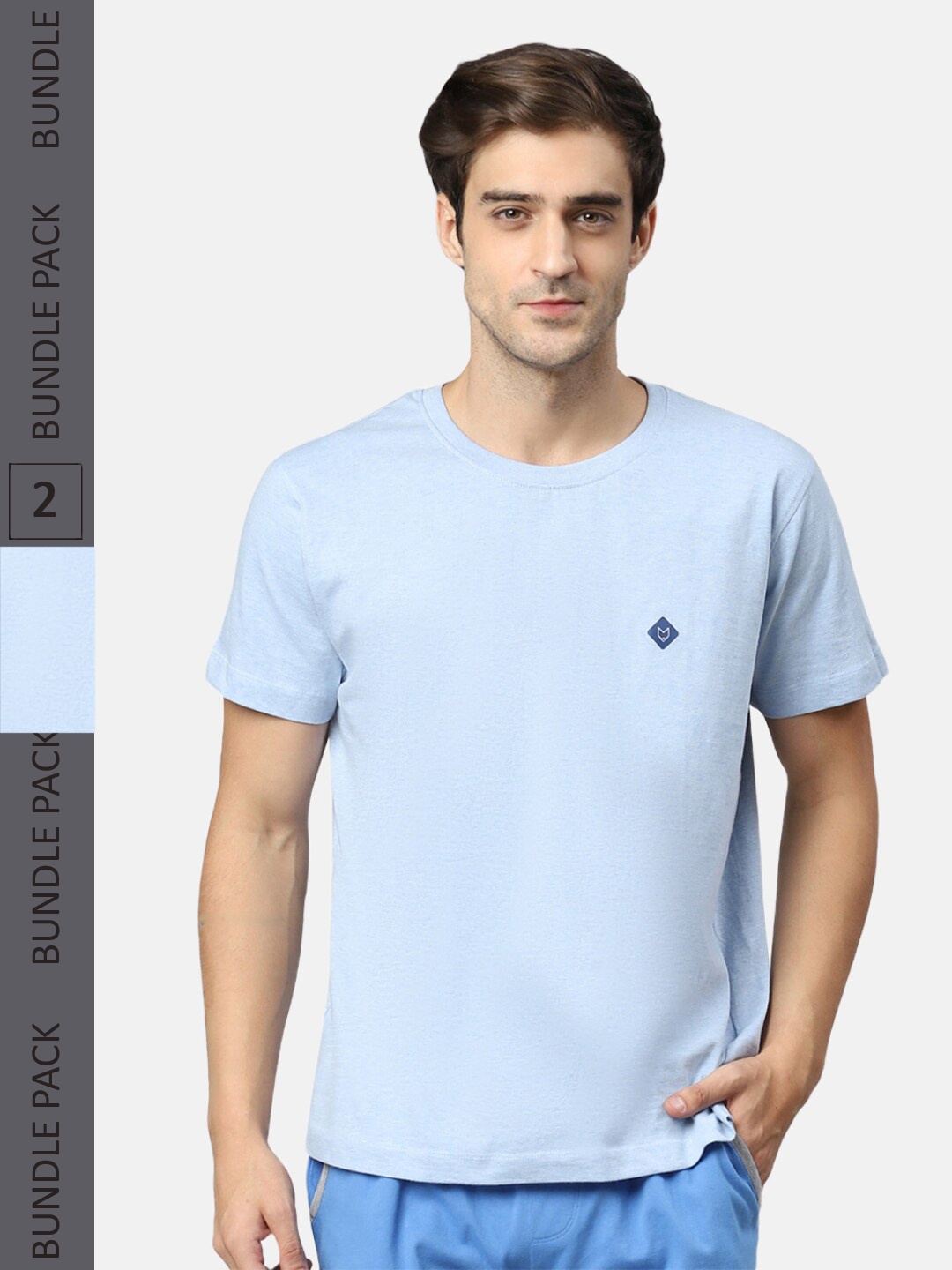 

Almo Wear Pack Of 2 Pure Cotton T-shirt, Blue