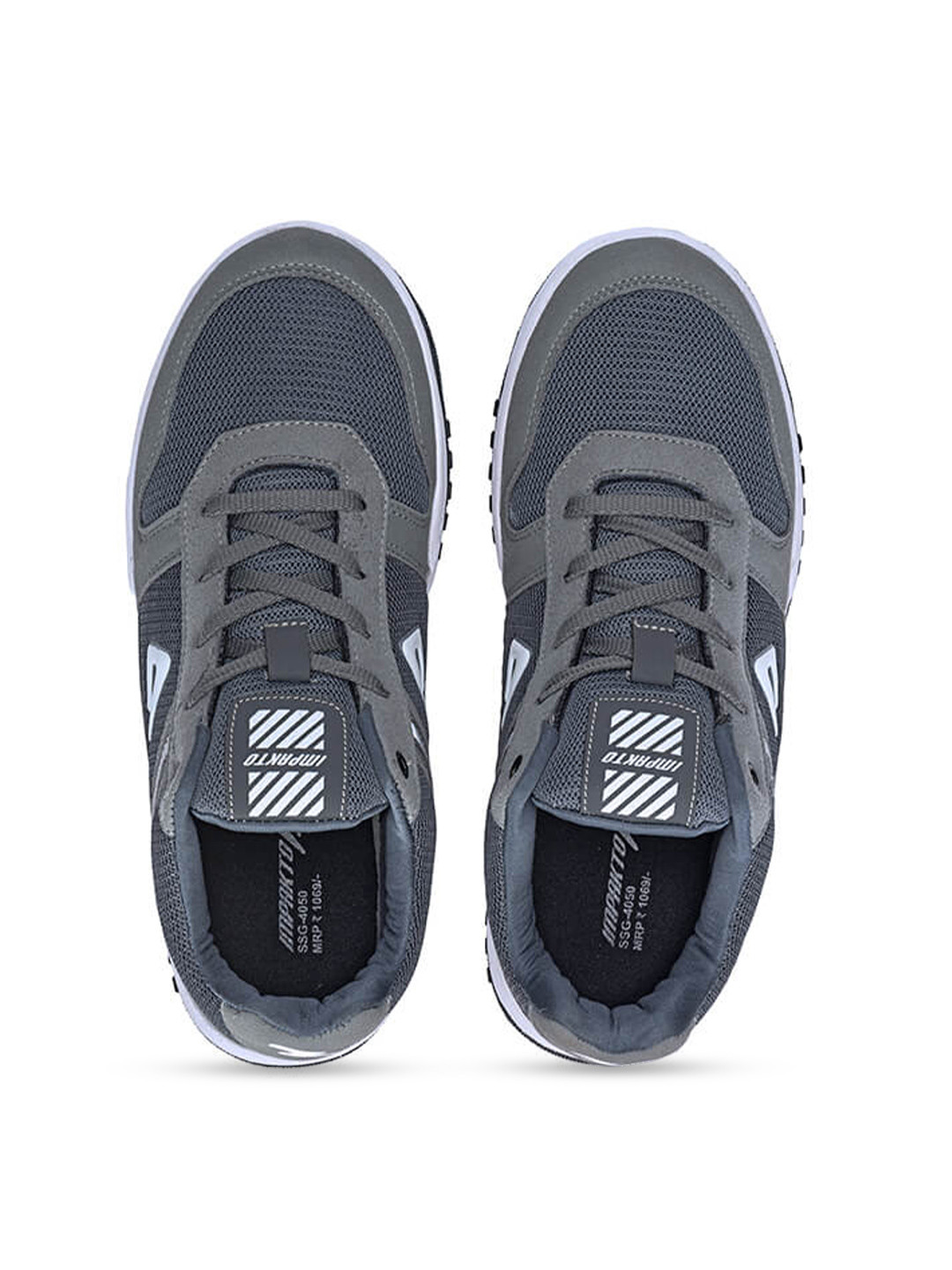 

IMPAKTO Men Mesh Non-Marking Running Shoes, Grey