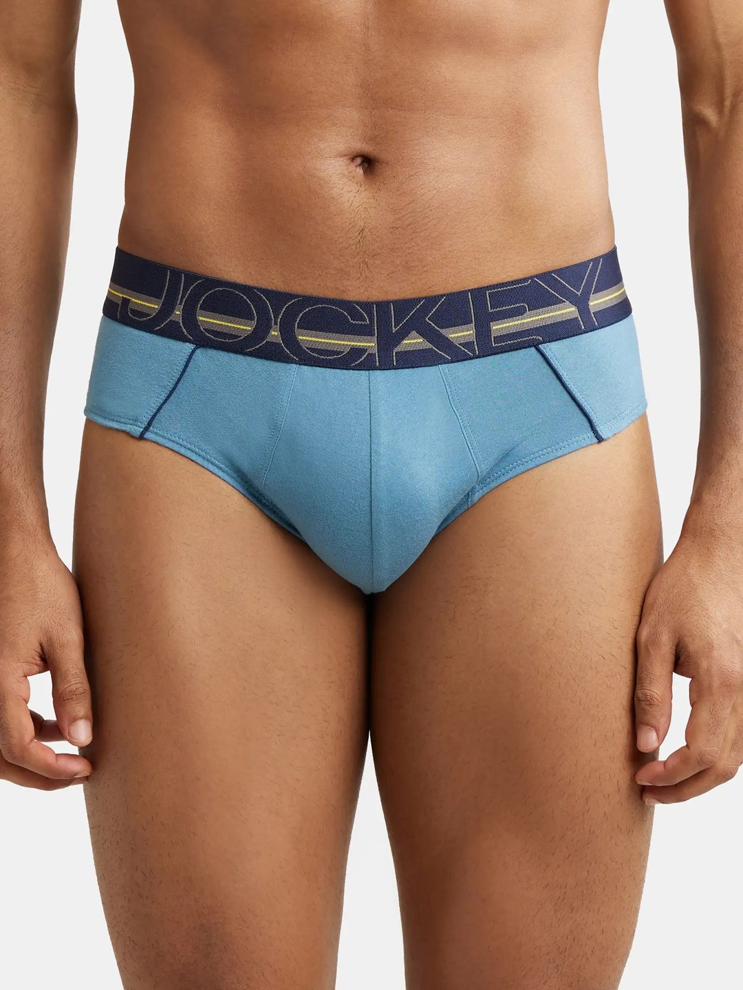 

Jockey Combed Cotton Brief with Ultrasoft Waistband-US14, Blue