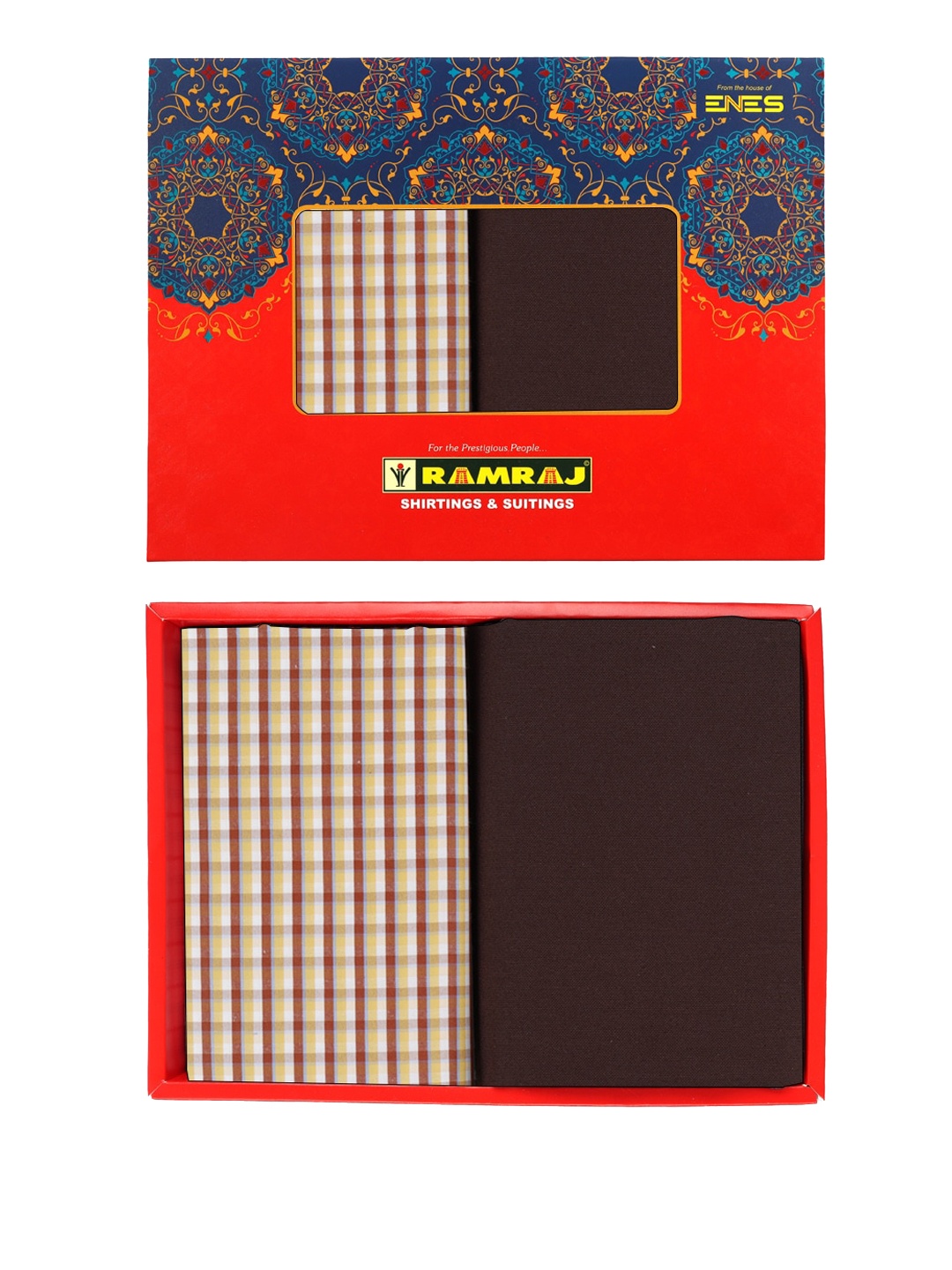 

Ramraj Men Checked Unstitched Shirt & Trouser Clothing Fabric, Yellow