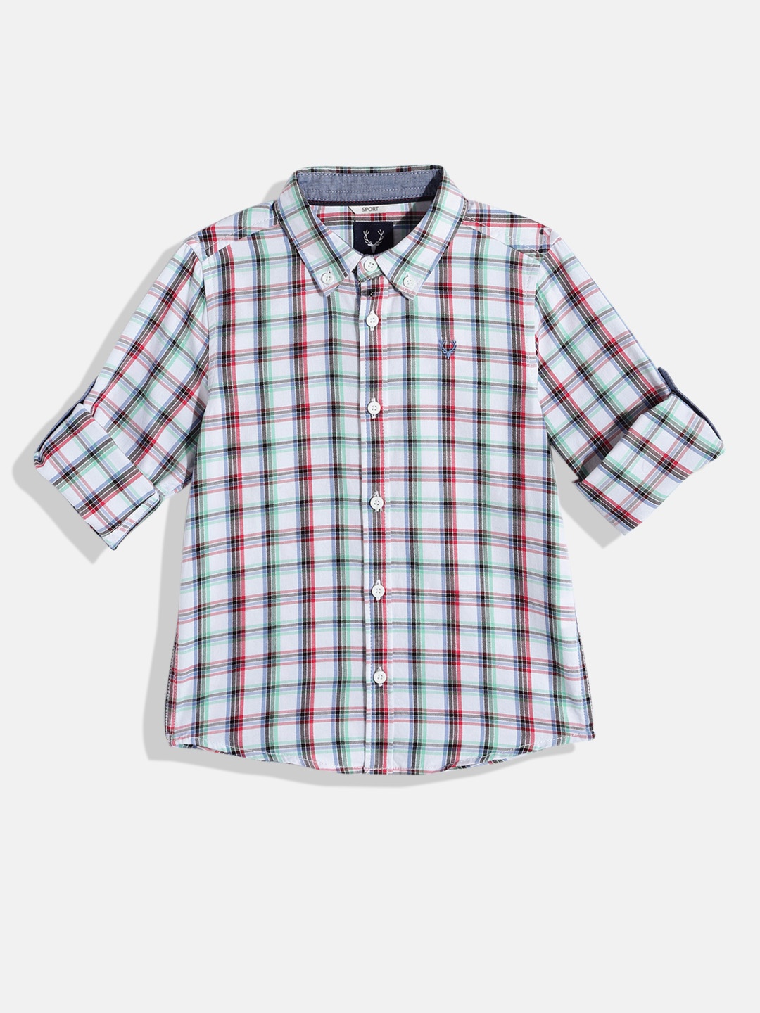 

Allen Solly Junior Boys Sport Fit Pure Cotton Checked Casual Shirt, Multi