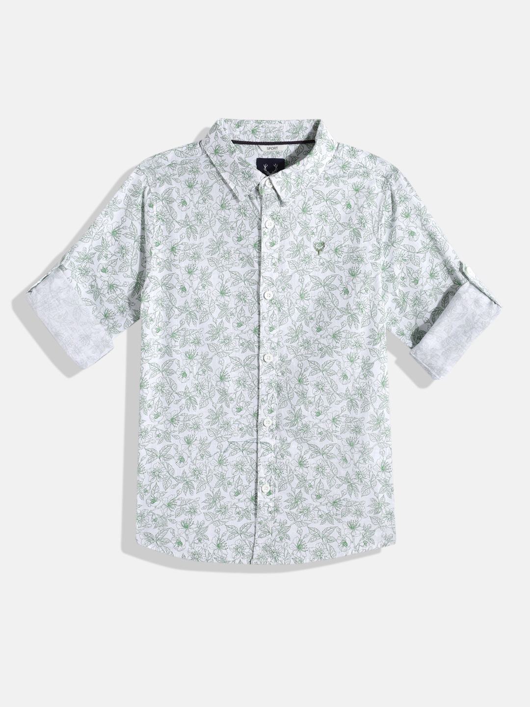 

Allen Solly Junior Boys Floral Printed Pure Cotton Casual Shirt, White