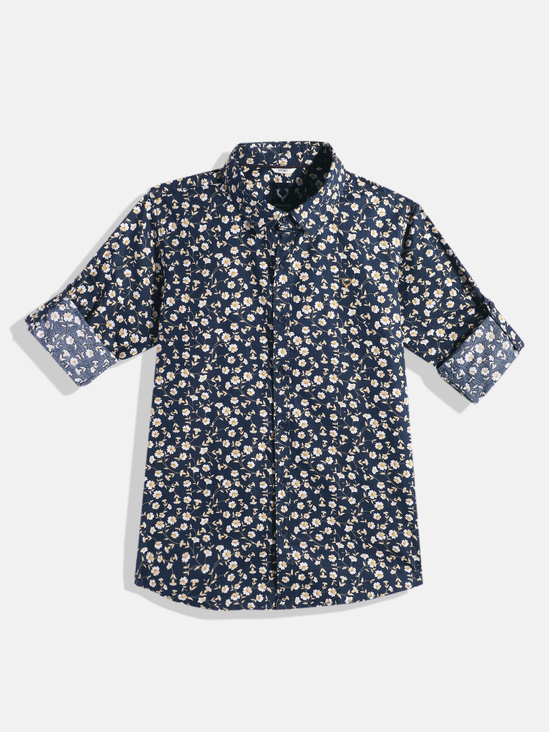 

Allen Solly Junior Boys Printed Pure Cotton Casual Shirt, Navy blue