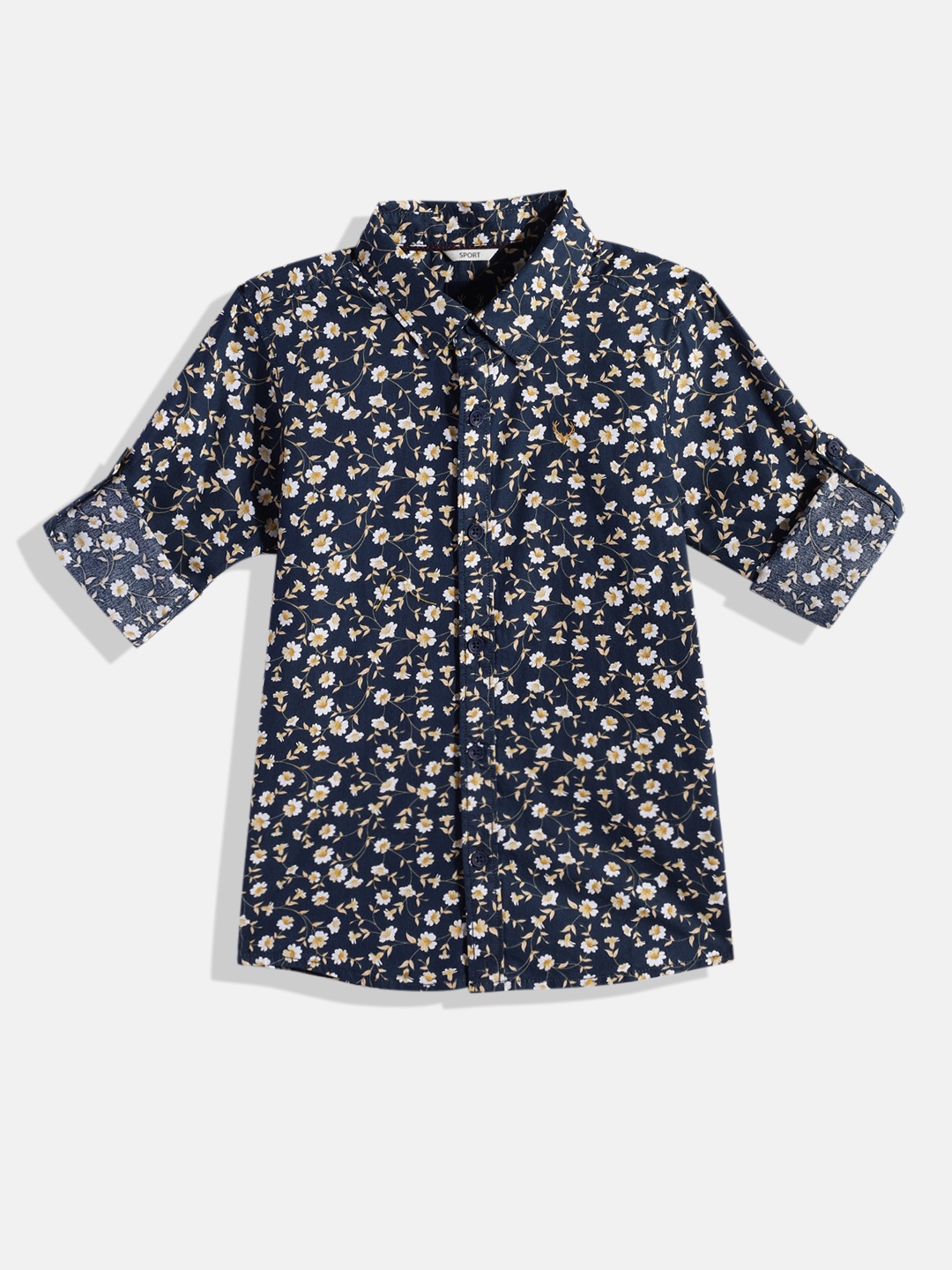 

Allen Solly Junior Boys Sport Floral Printed Pure Cotton Casual Shirt, Blue
