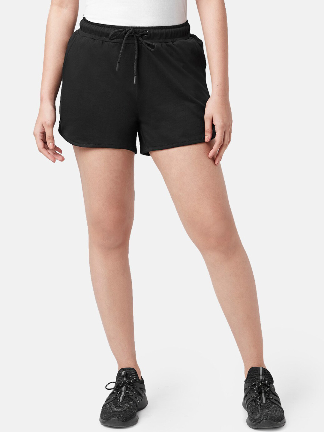 

Ajile by Pantaloons Women Cotton Outdoor Shorts, Black