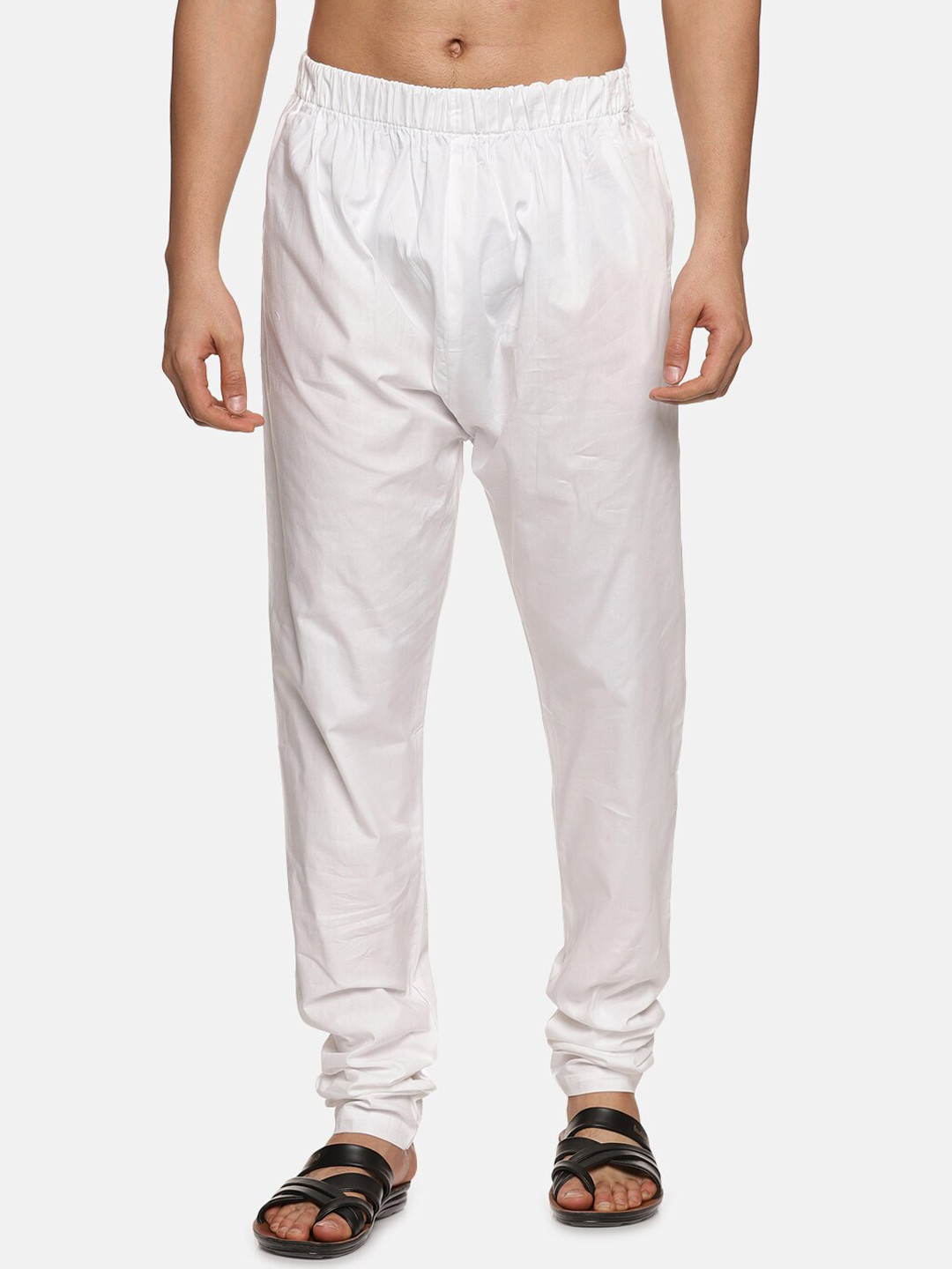 

Sethukrishna Men Mid -Rise Cotton Pyjamas, White