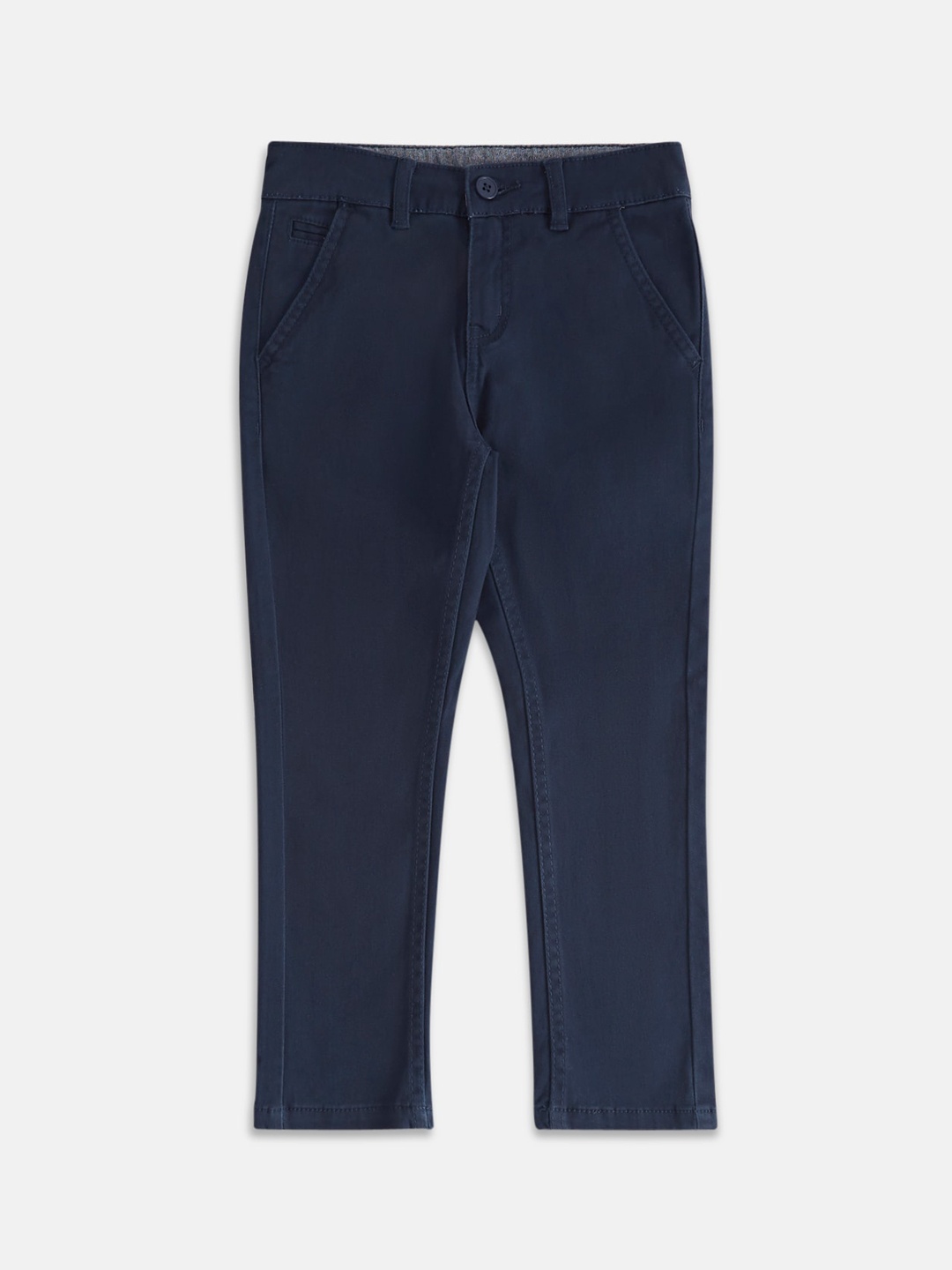 

Pantaloons Junior Boys Mid Rise Trousers, Navy blue